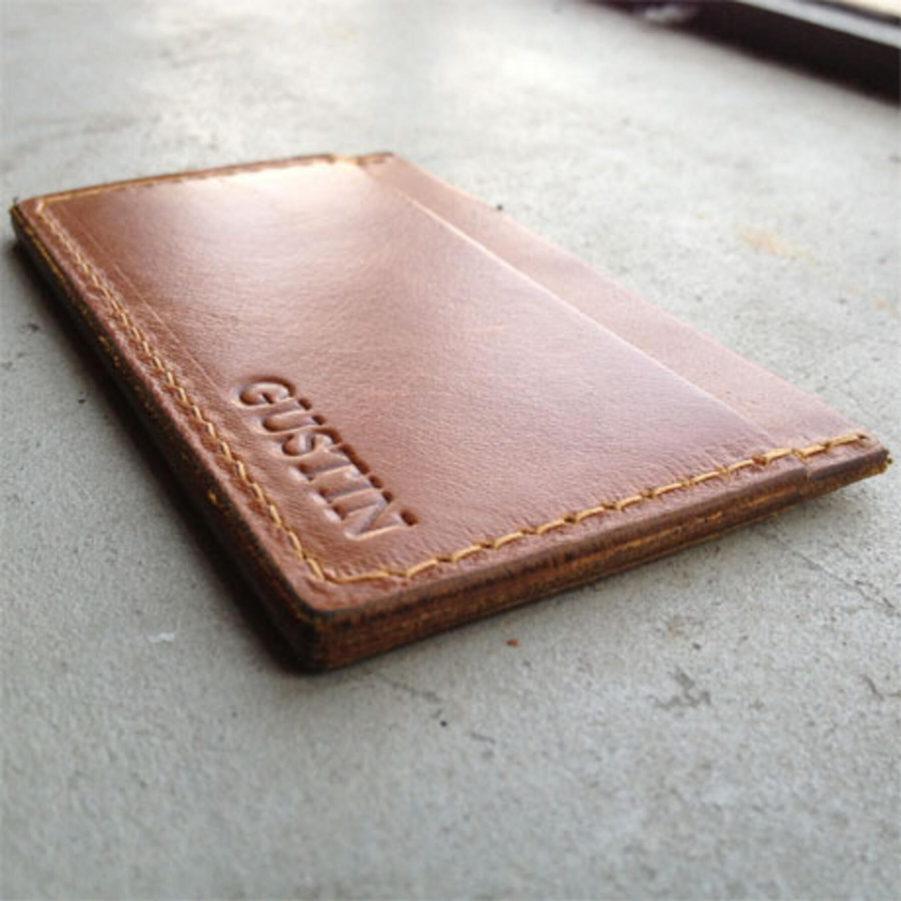 gustin simple wallet - saddle brown