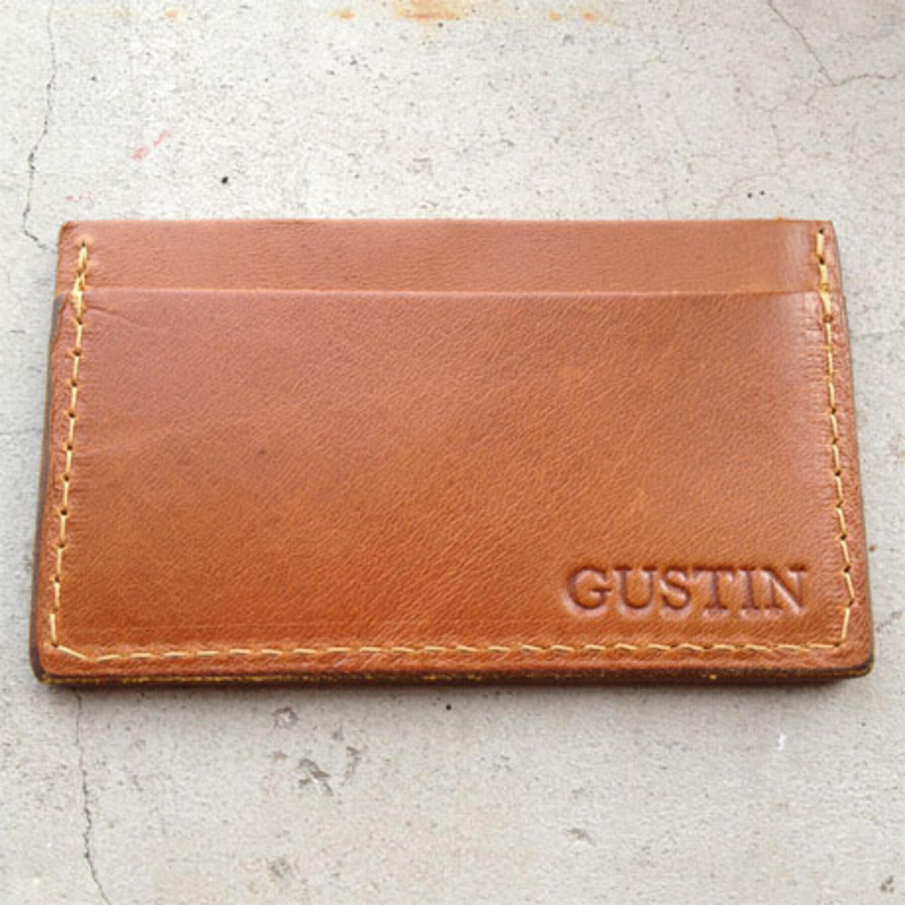 gustin simple wallet - saddle brown