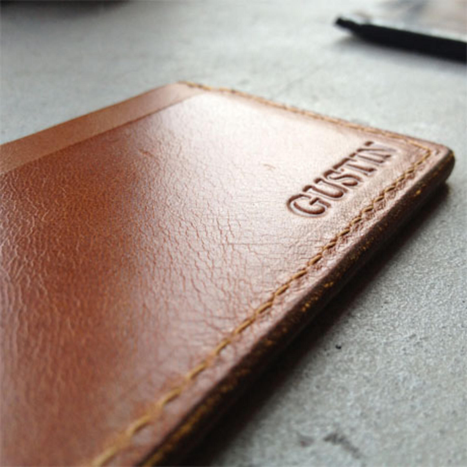 gustin simple wallet - saddle brown