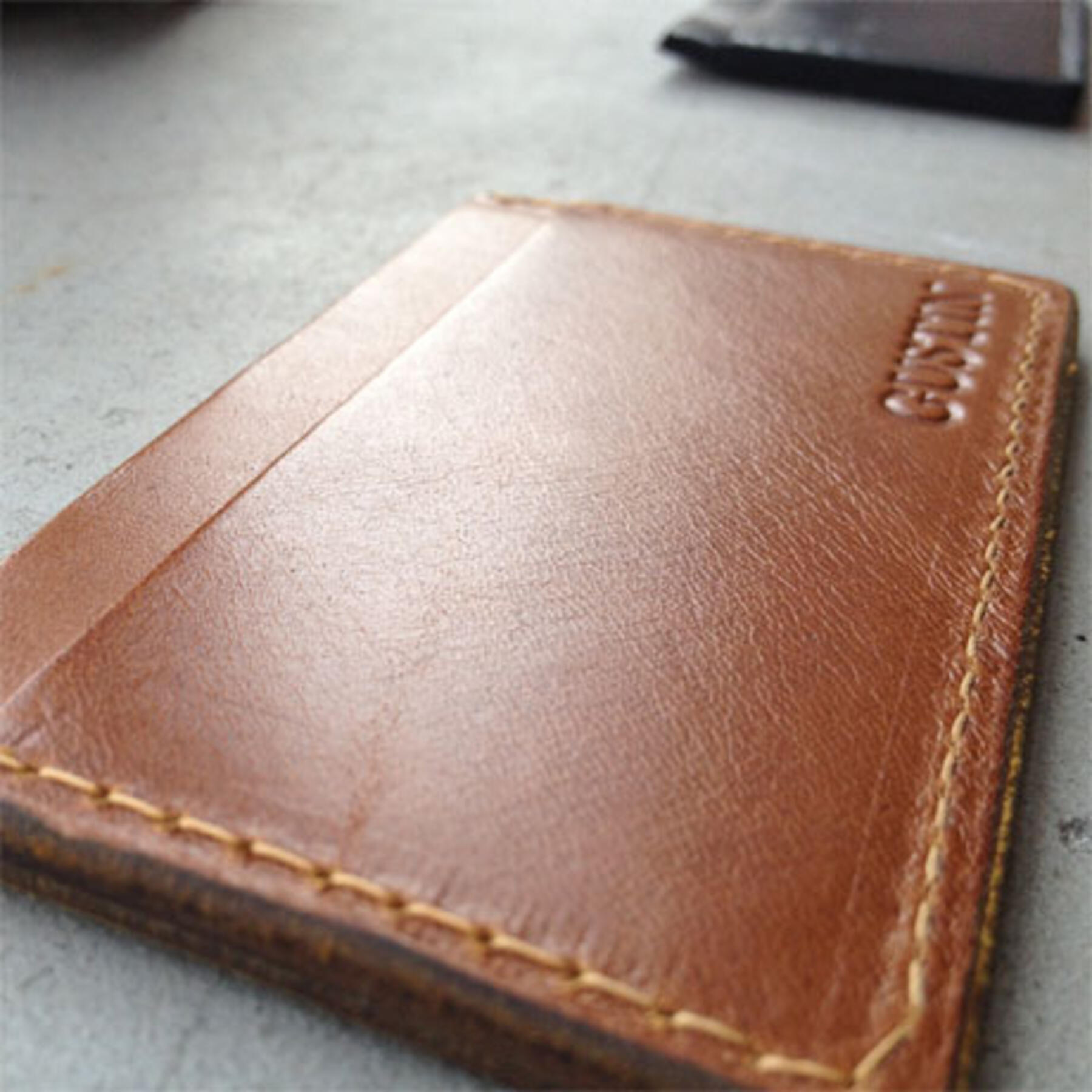gustin simple wallet - saddle brown