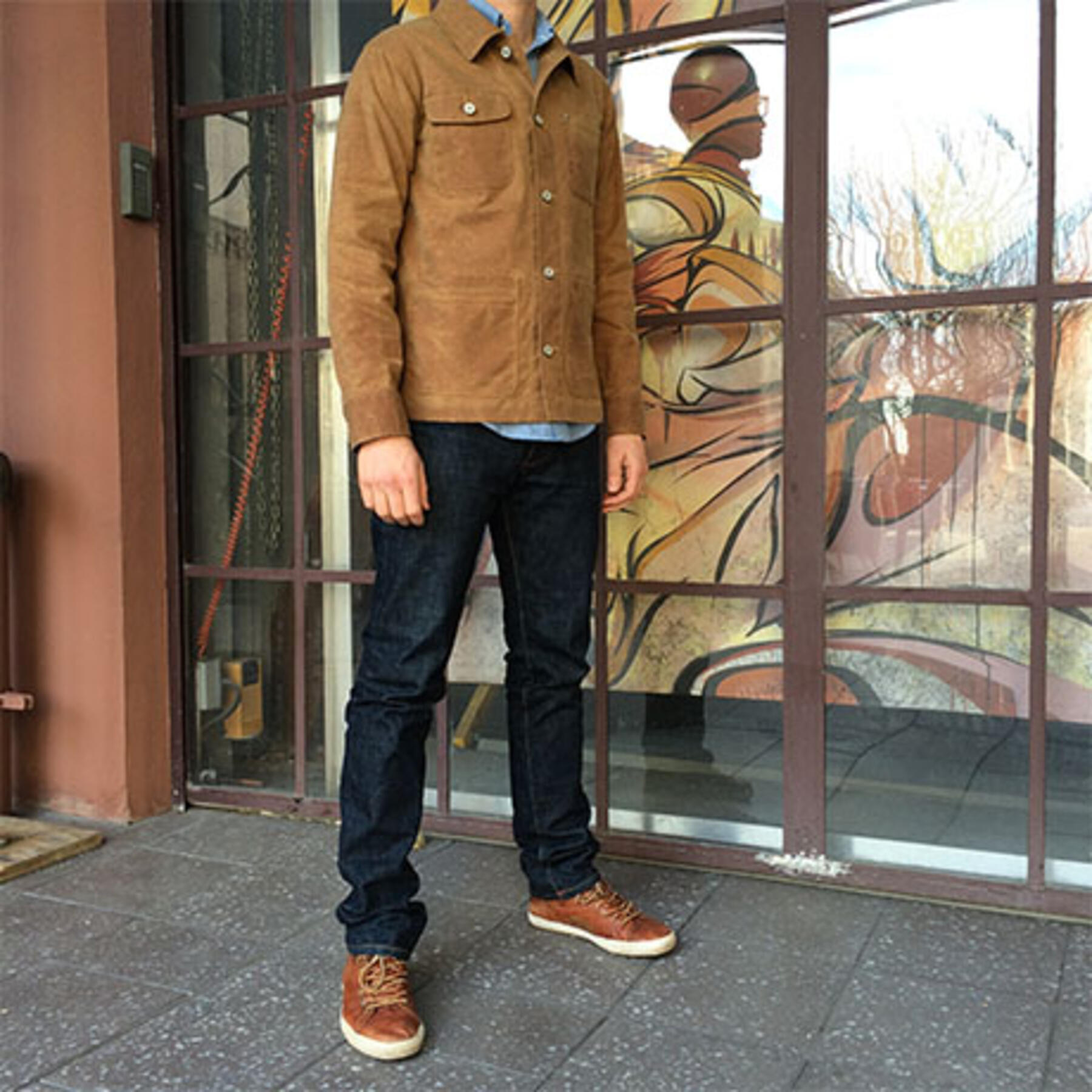 gustin chore coat - waxed brown
