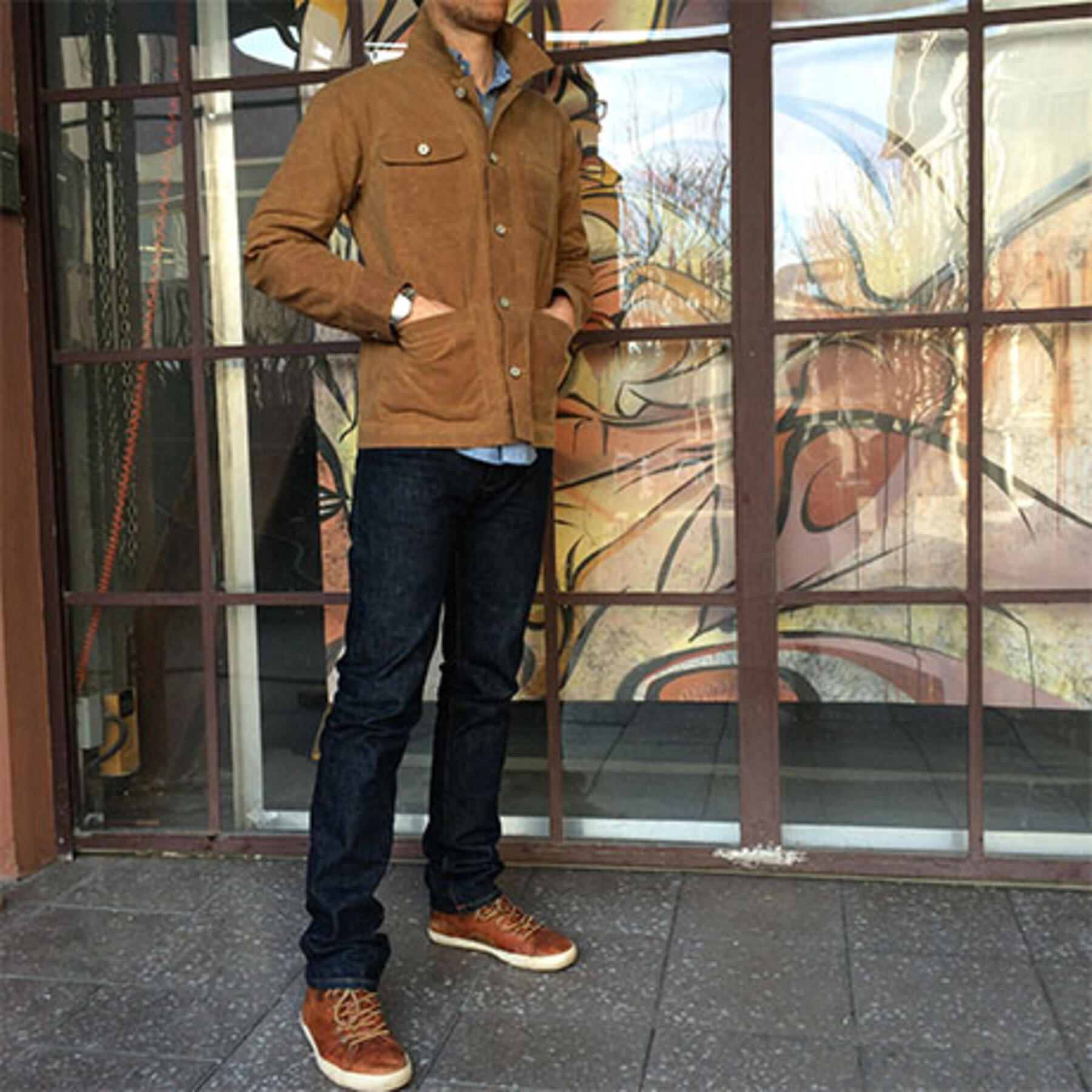 gustin chore coat - waxed brown