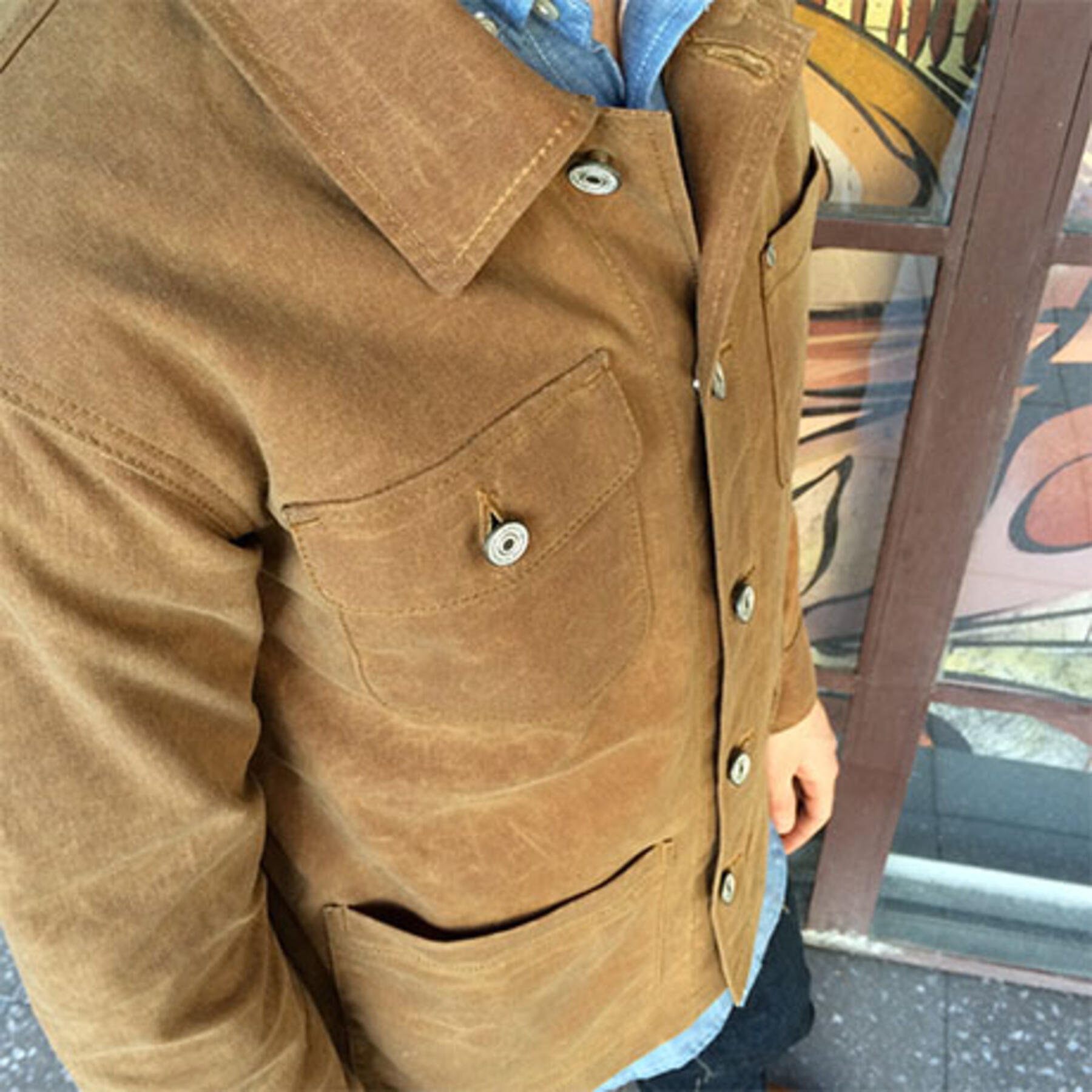 gustin chore coat - waxed brown