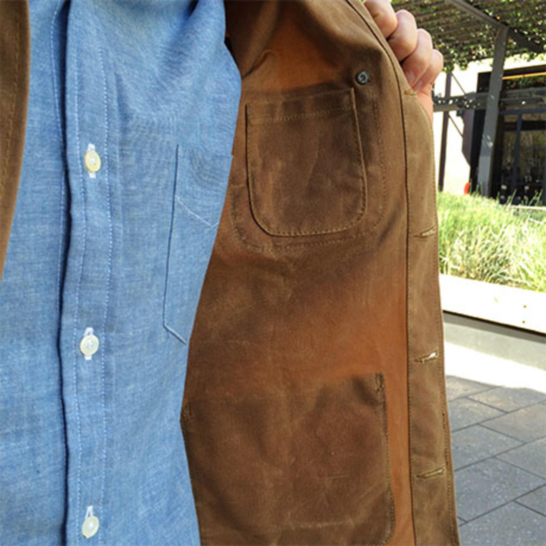 gustin chore coat - waxed brown