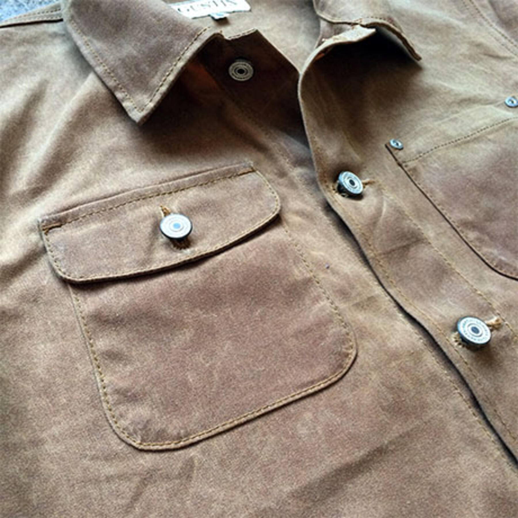 gustin chore coat - waxed brown