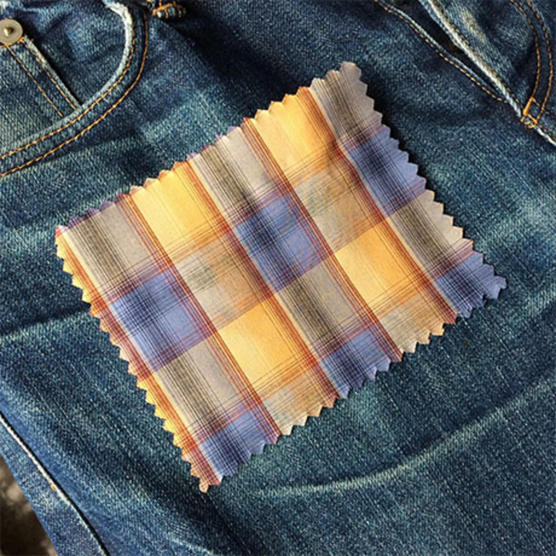 gustin #87 periwinkle gold plaid