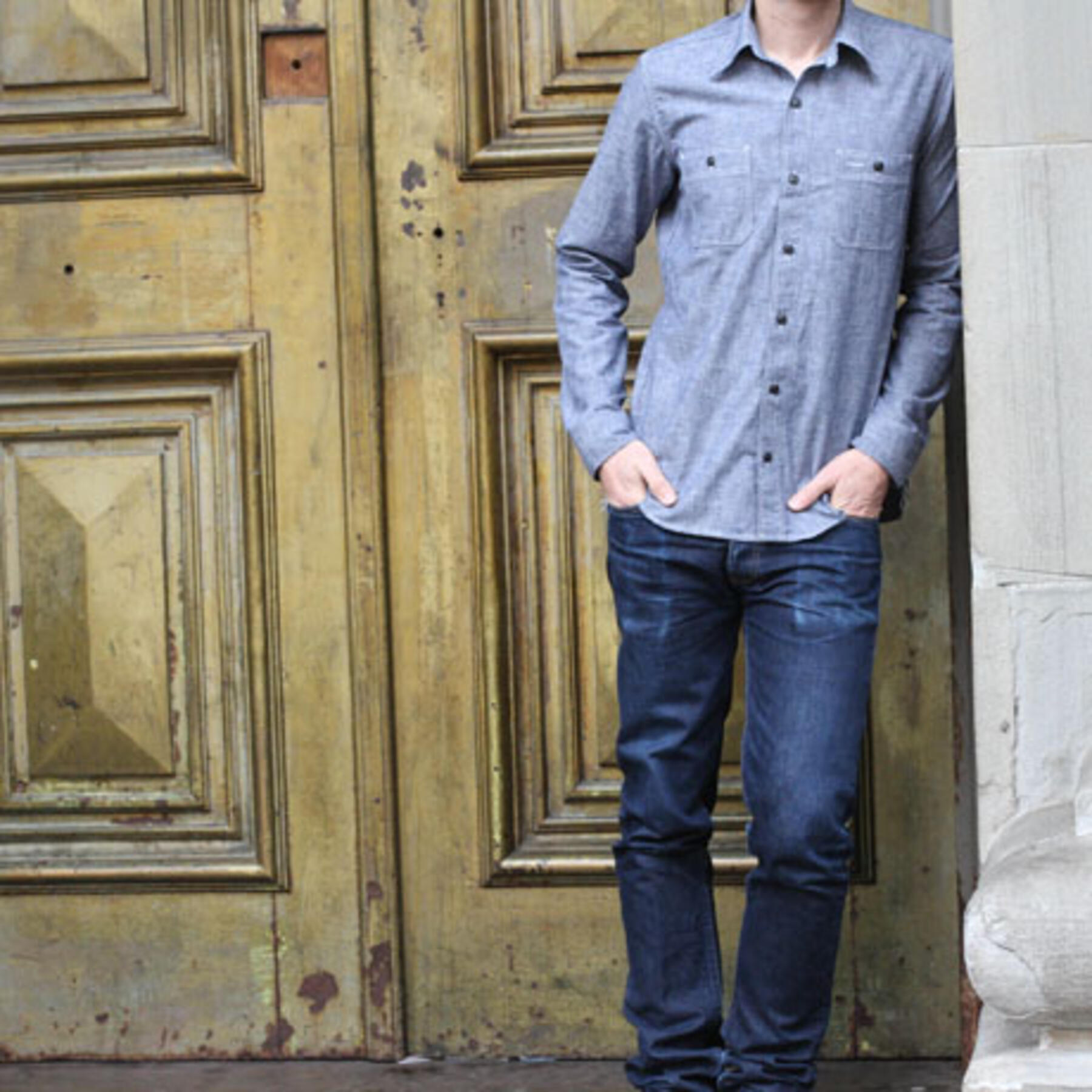 gustin #1 indigo chambray workshirt