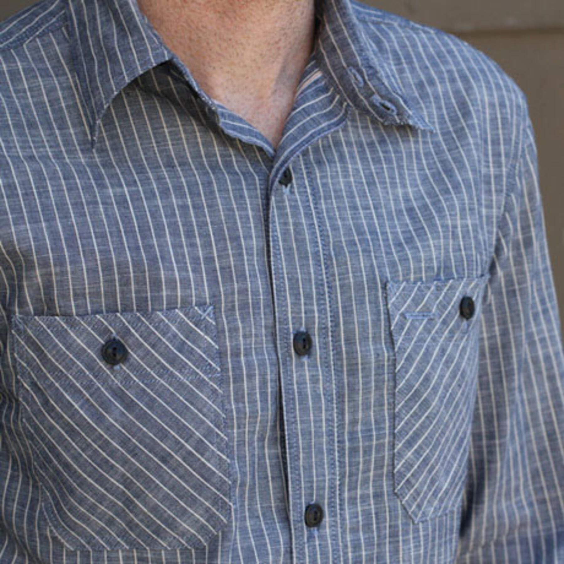 gustin #4 indigo stripe workshirt