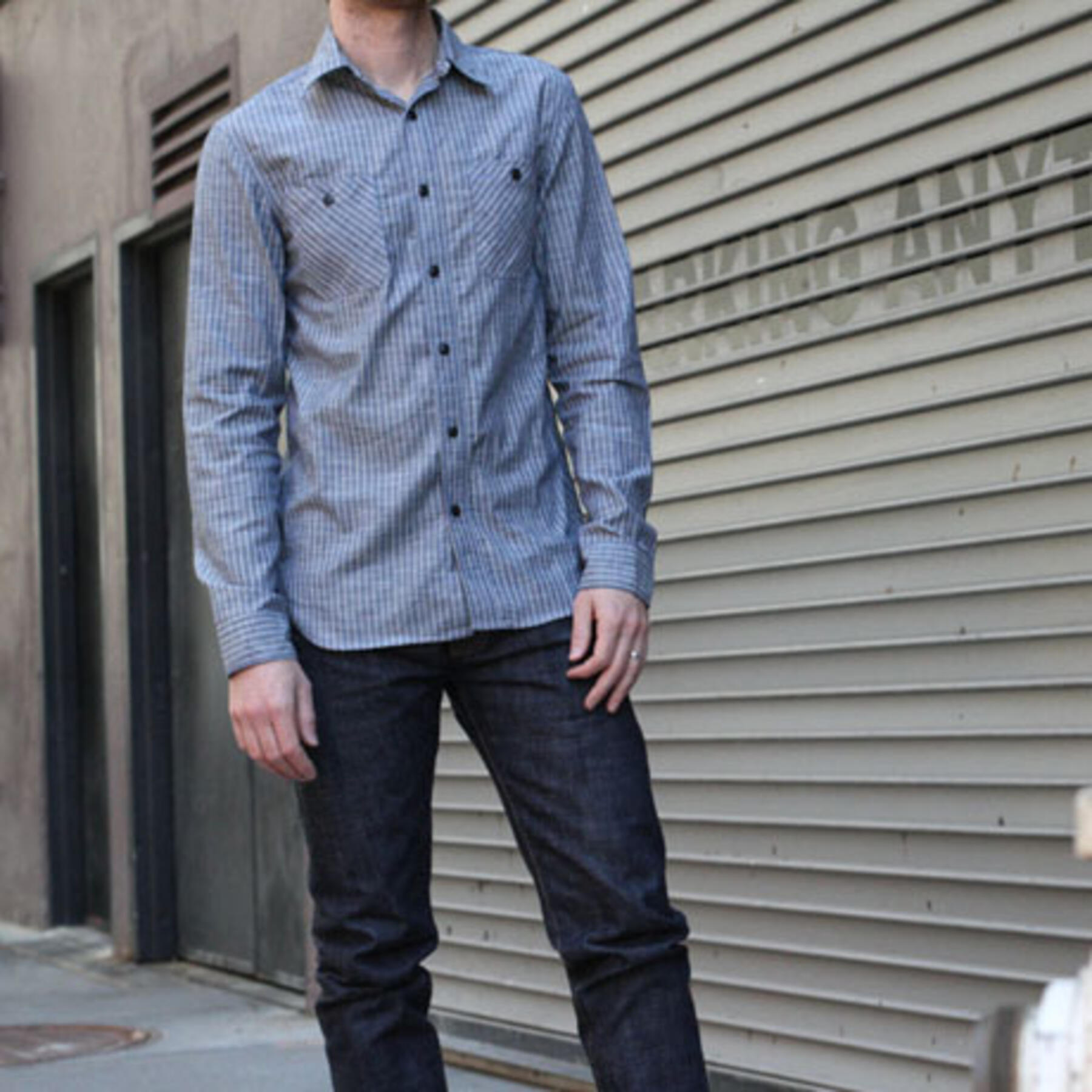 gustin #4 indigo stripe workshirt
