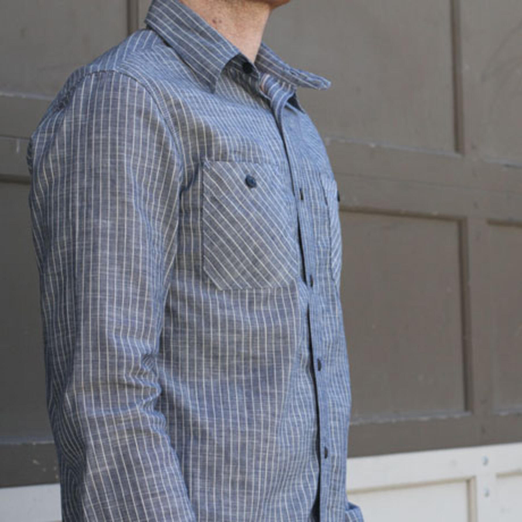 gustin #4 indigo stripe workshirt