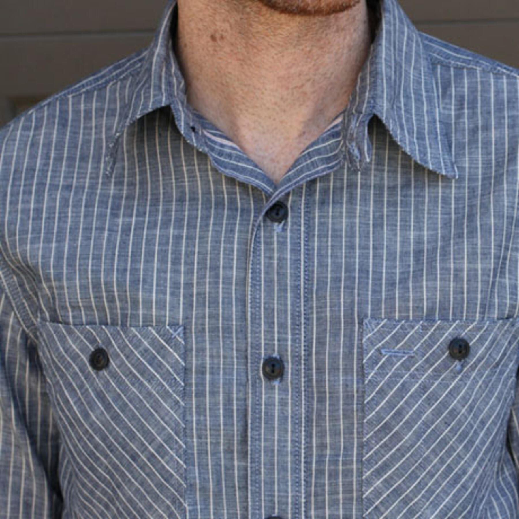 gustin #4 indigo stripe workshirt