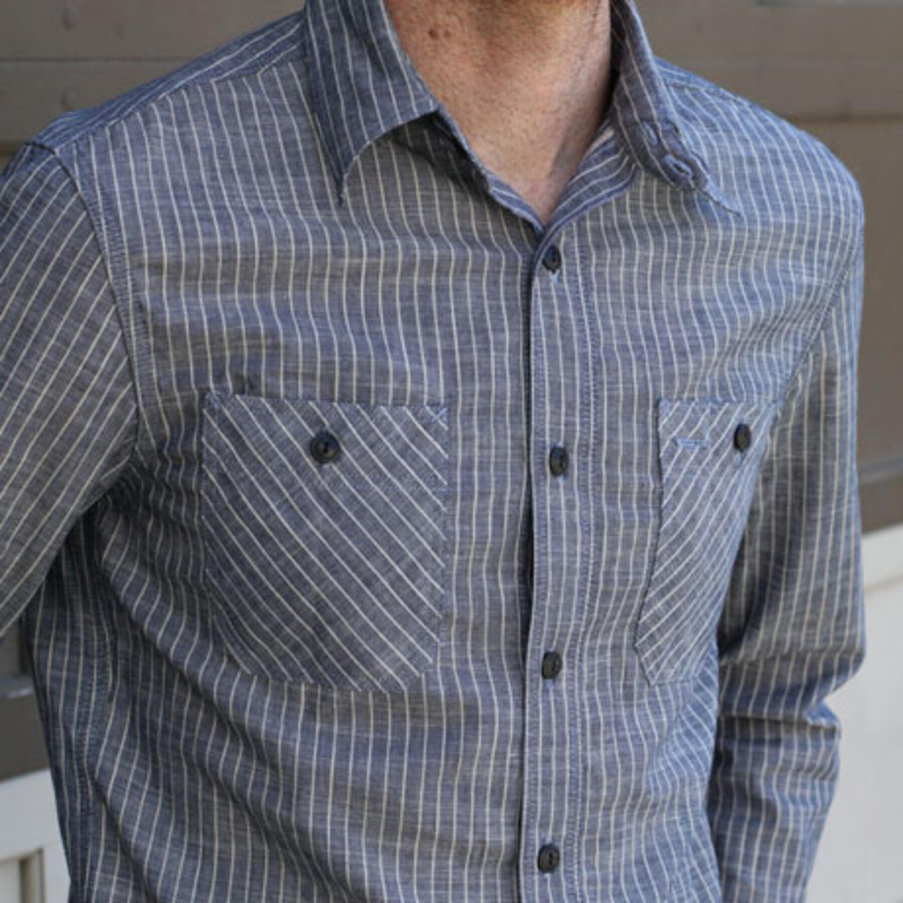 gustin #4 indigo stripe workshirt