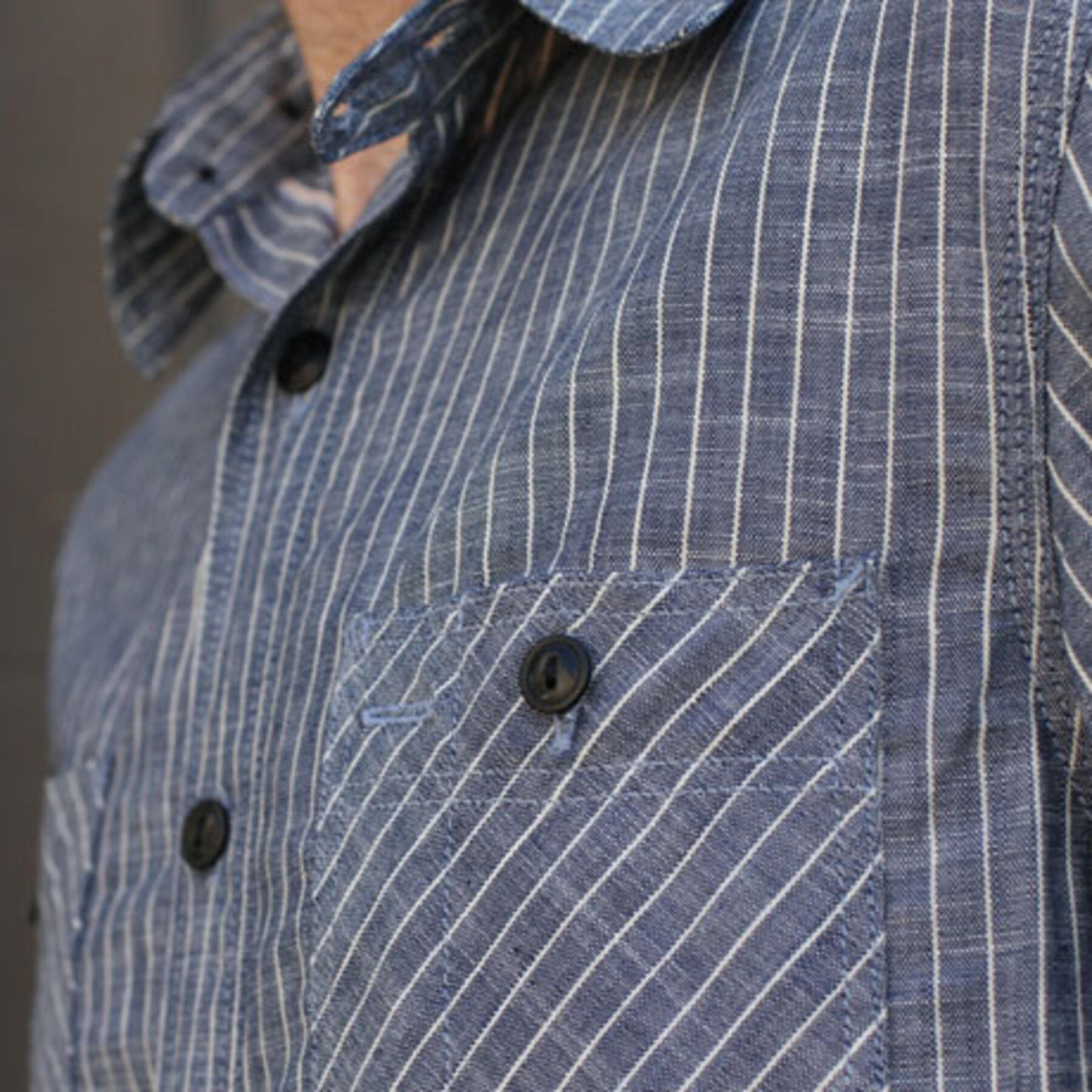 gustin #4 indigo stripe workshirt