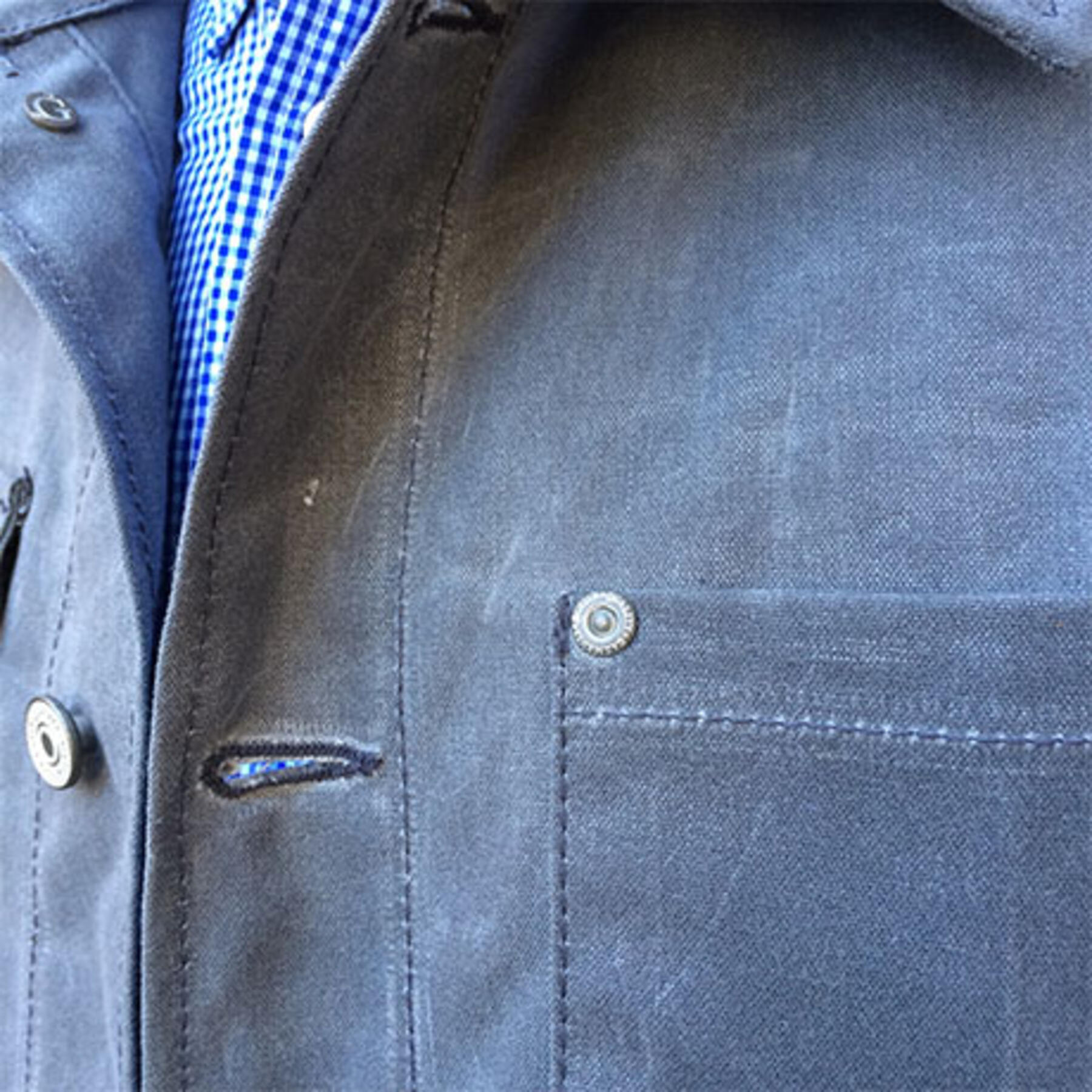 gustin chore coat - waxed charcoal