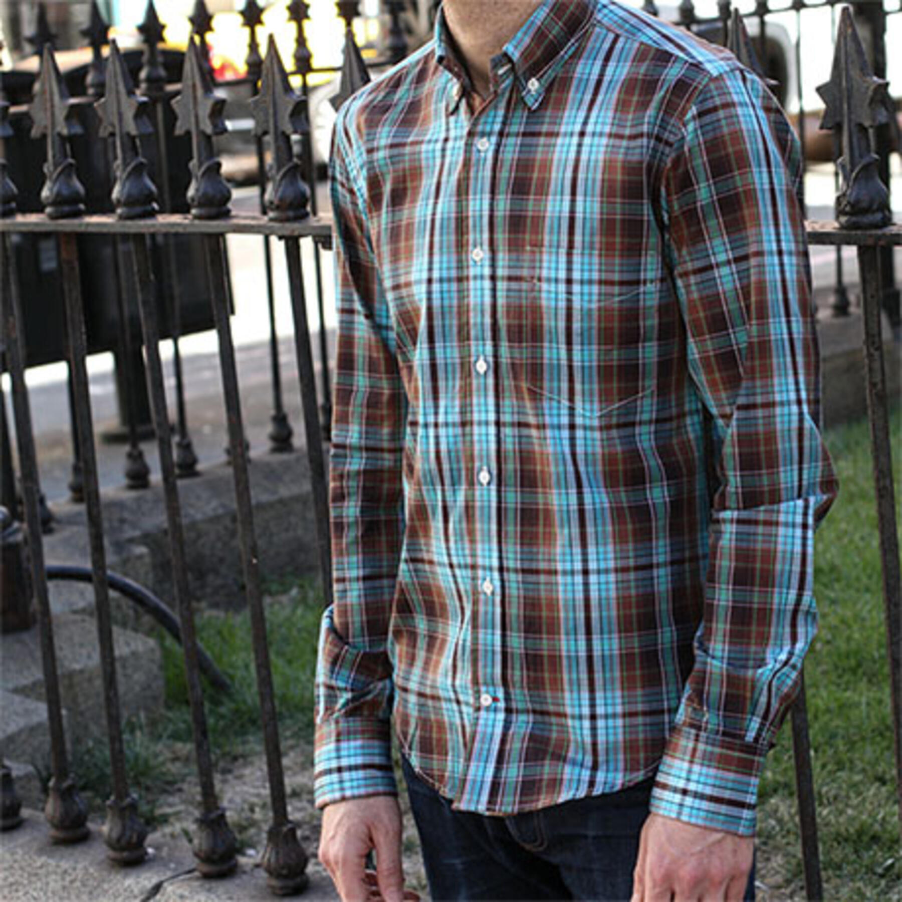 gustin #88 oak teal plaid