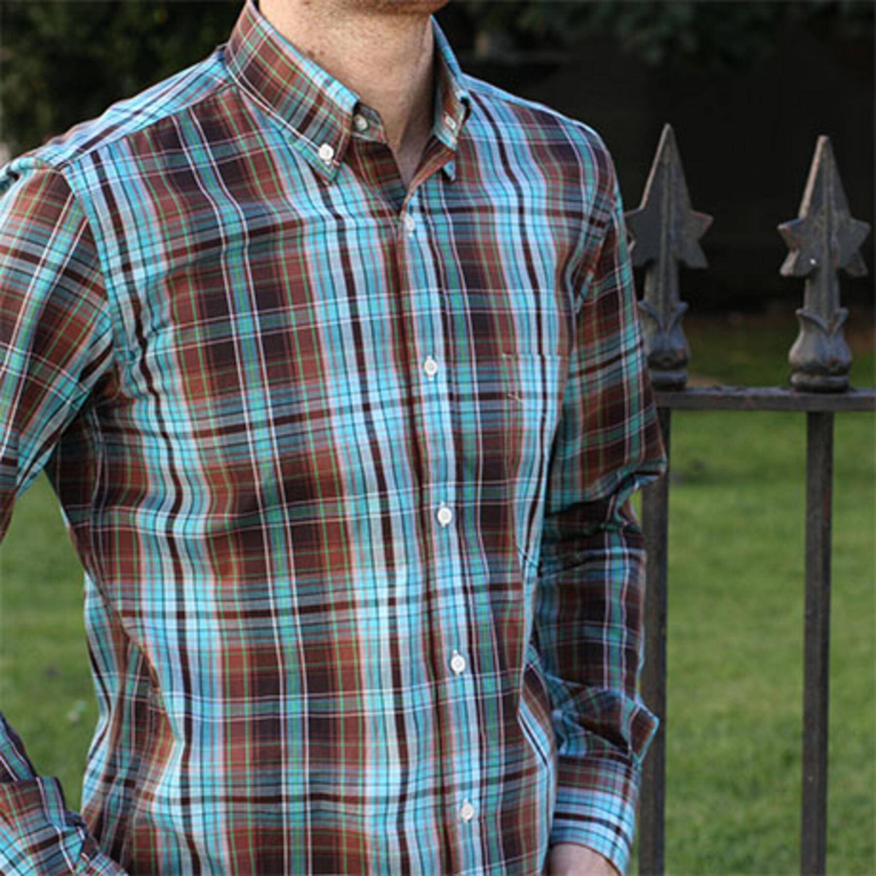 gustin #88 oak teal plaid