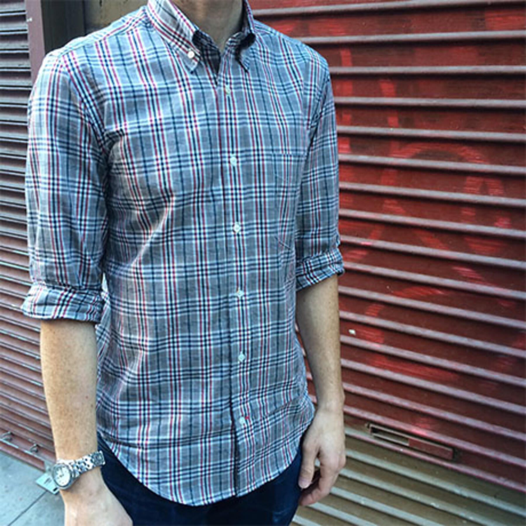 gustin #43 slate crimson plaid