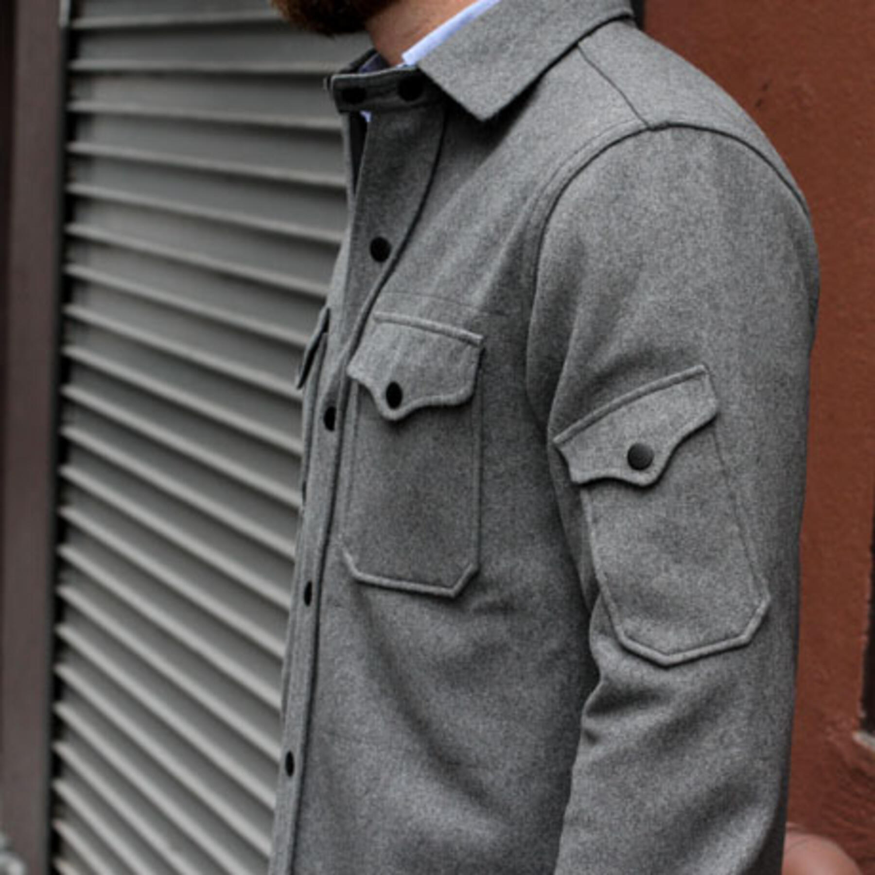 gustin #3 heather grey wool cpo