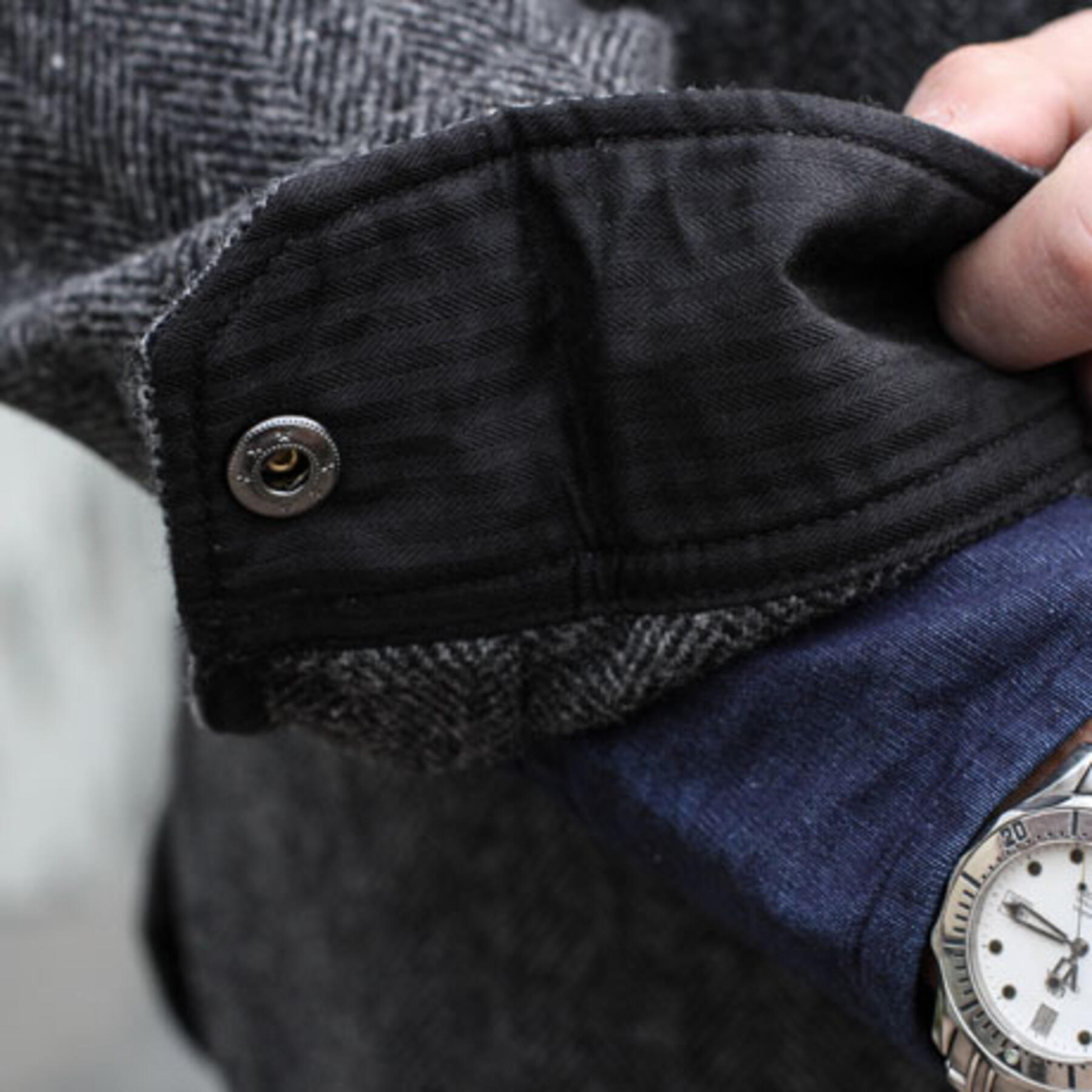 gustin woolrich grey herringbone