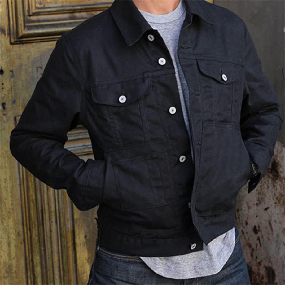 Trucker Waxed Black Gustin Jackets Trucker Jackets