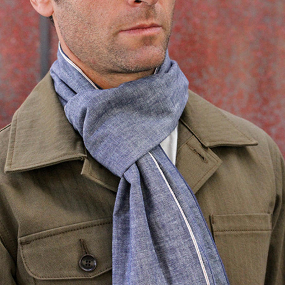 Indigo Selvedge Chambray Scarf Gustin Scarves