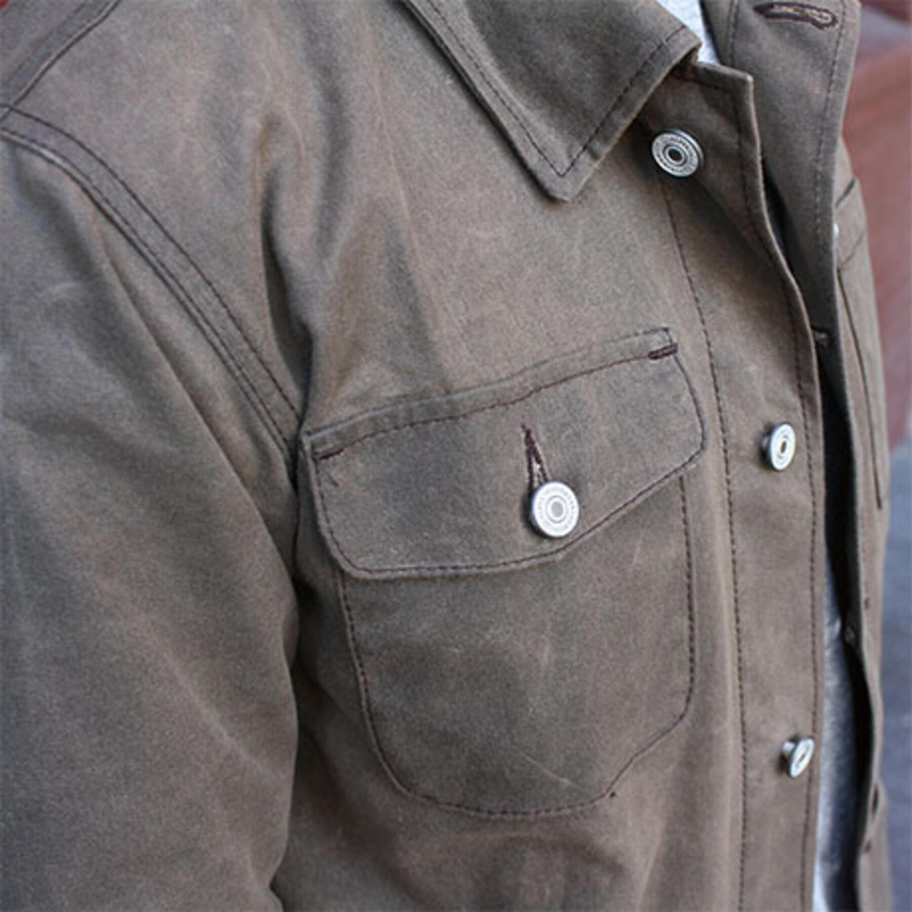gustin chore coat - waxed dark oak
