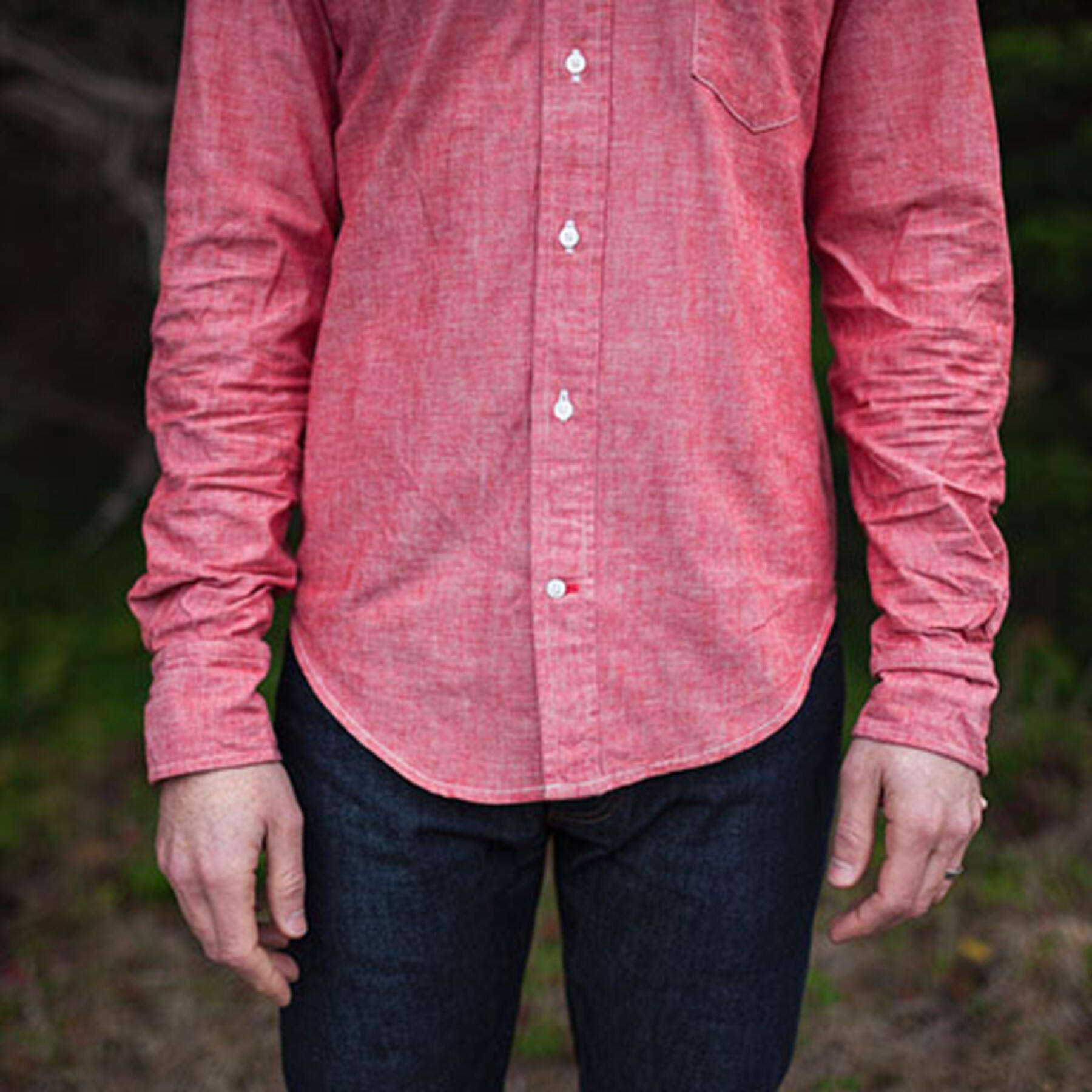 gustin #25 red selvedge chambray
