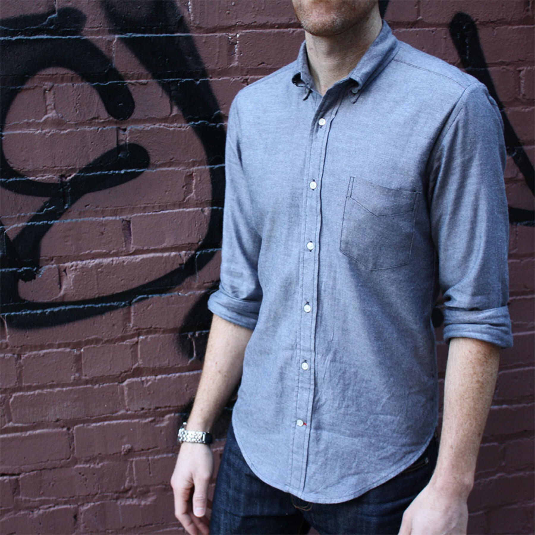 gustin #26 charcoal twill shirt