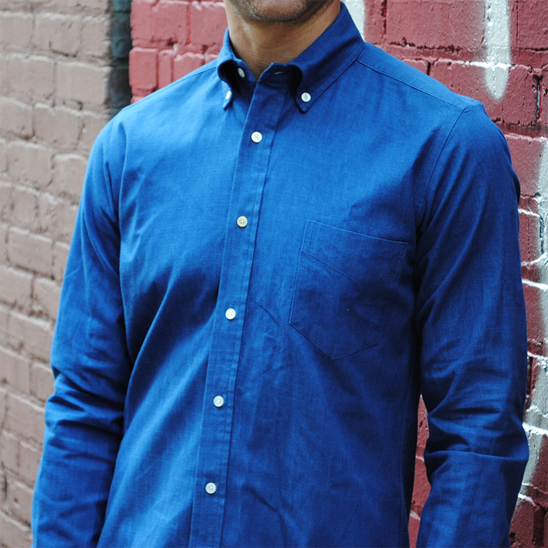 gustin #76 bright double indigo chambray