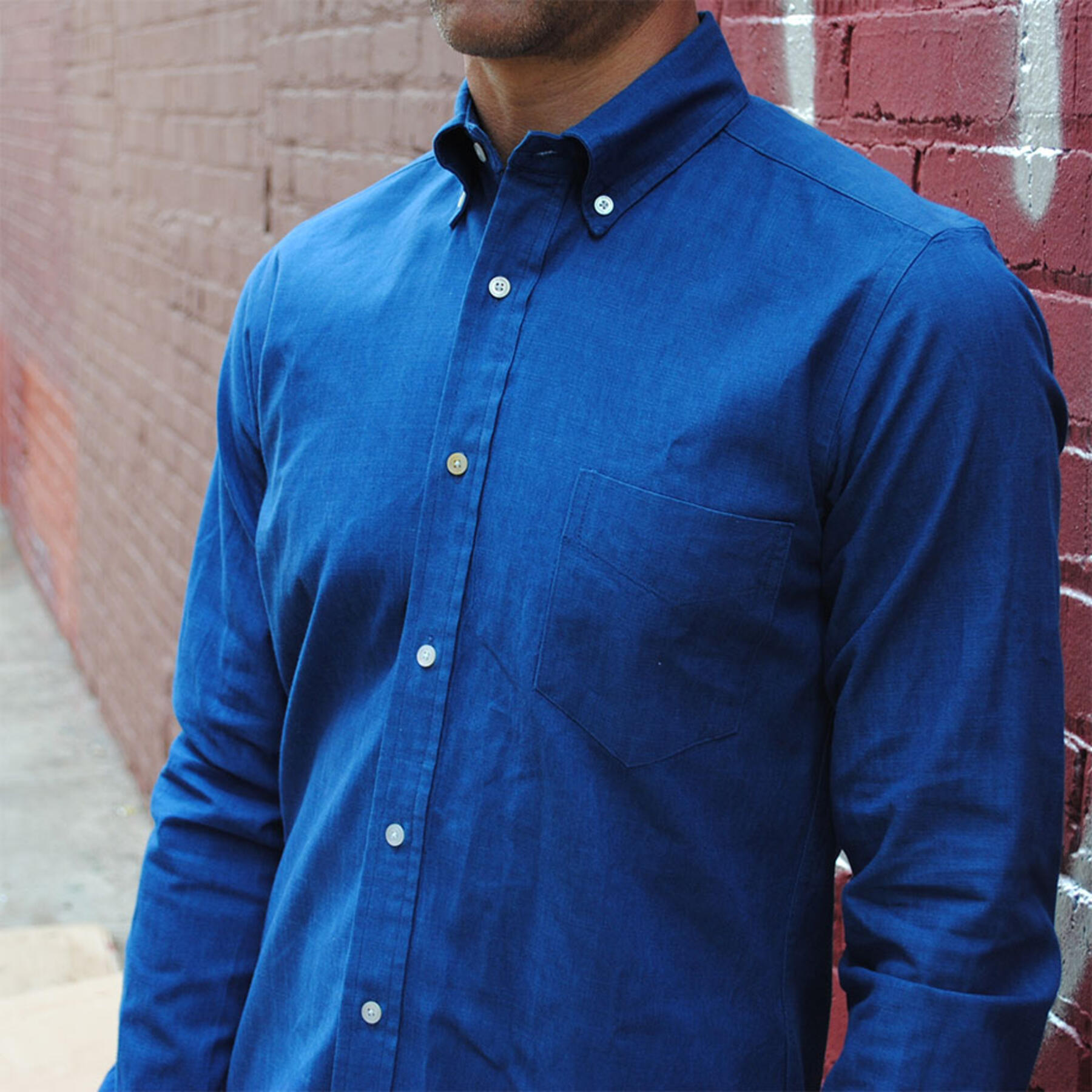 gustin #76 bright double indigo chambray