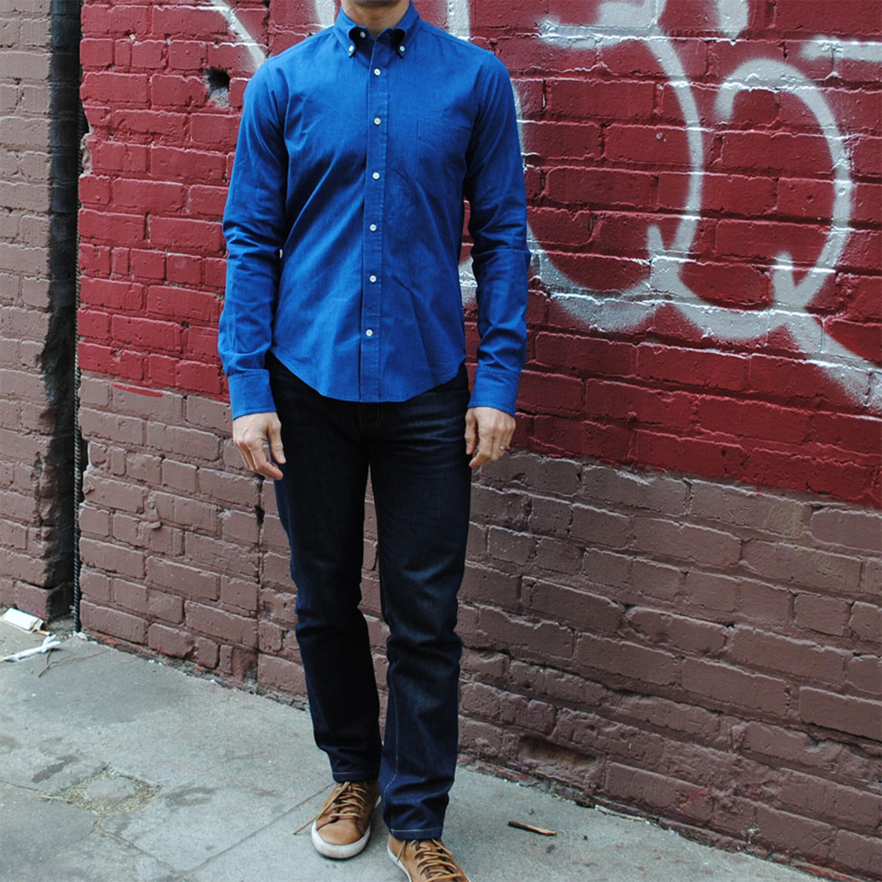 gustin #76 bright double indigo chambray