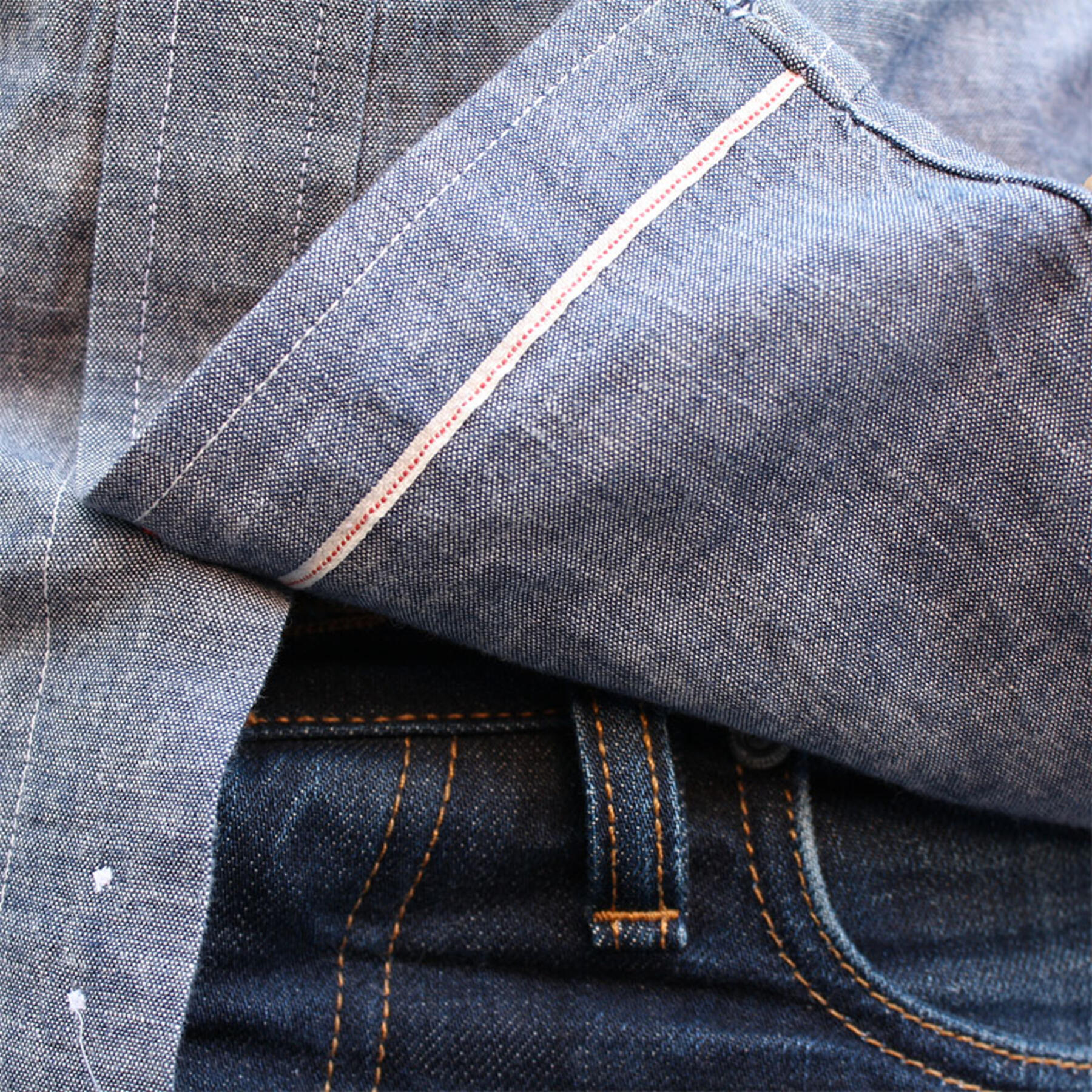gustin #2 organic indigo selvedge chambray