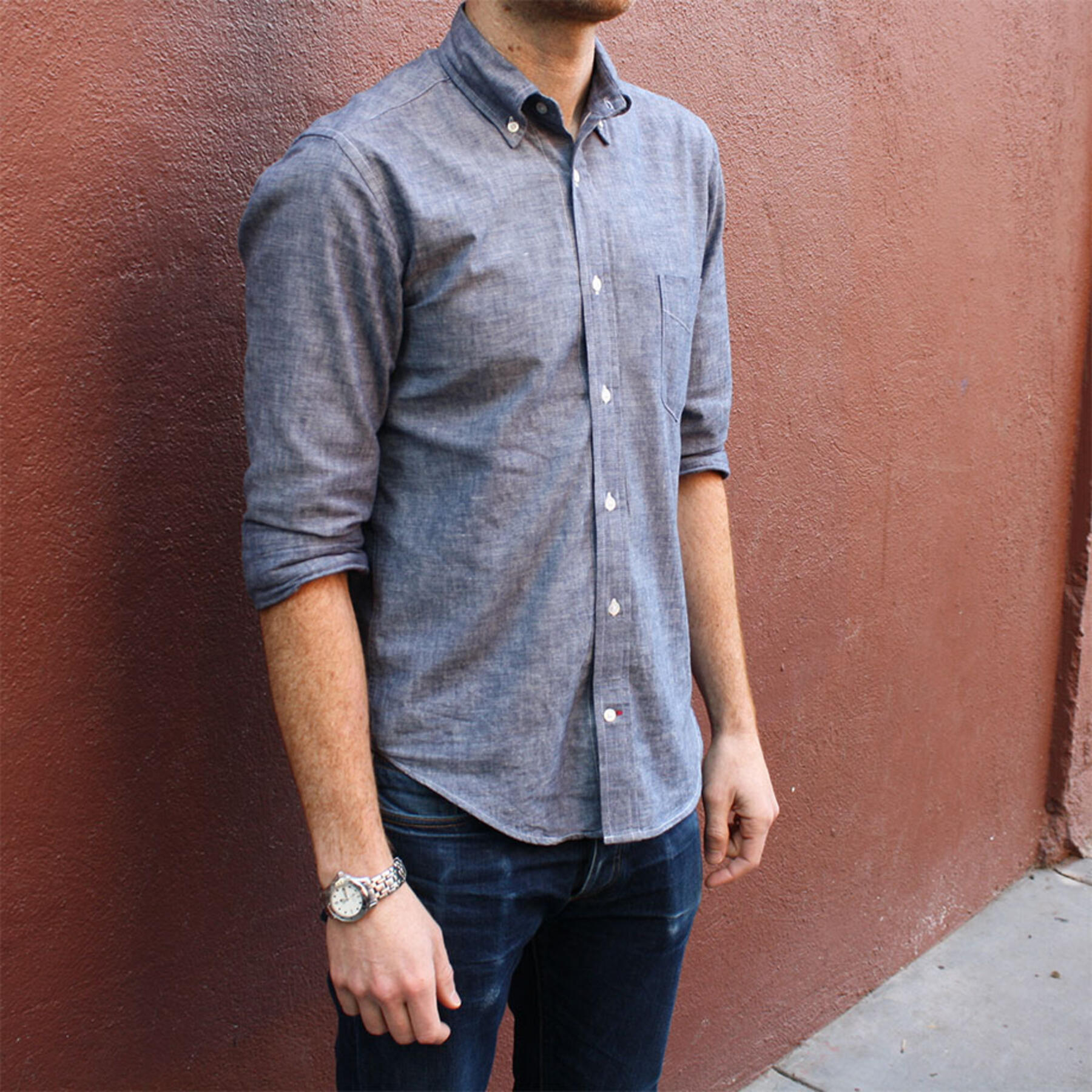 gustin #2 organic indigo selvedge chambray
