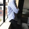 gustin #194 black linen herringbone