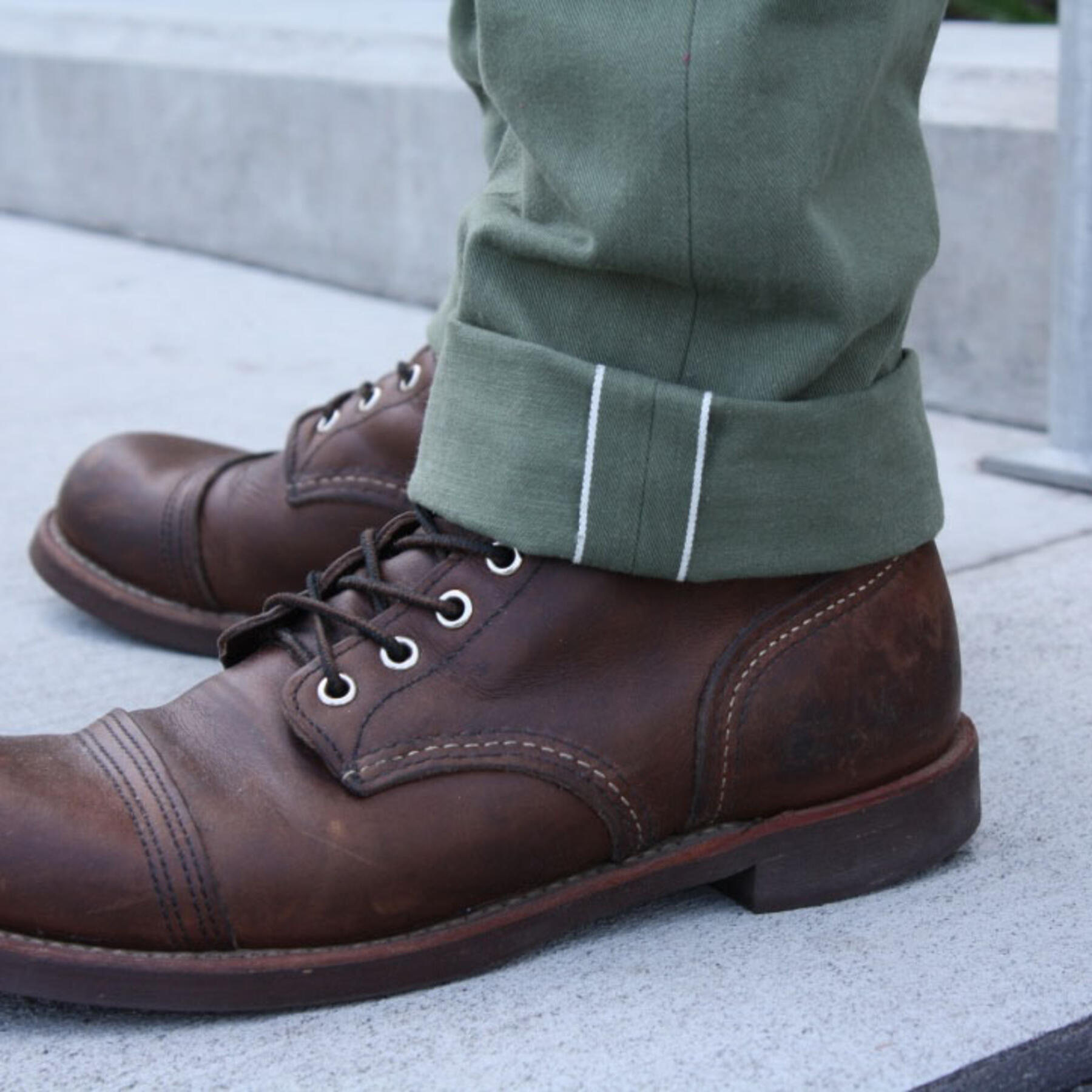 gustin #15 olive selvedge chinos