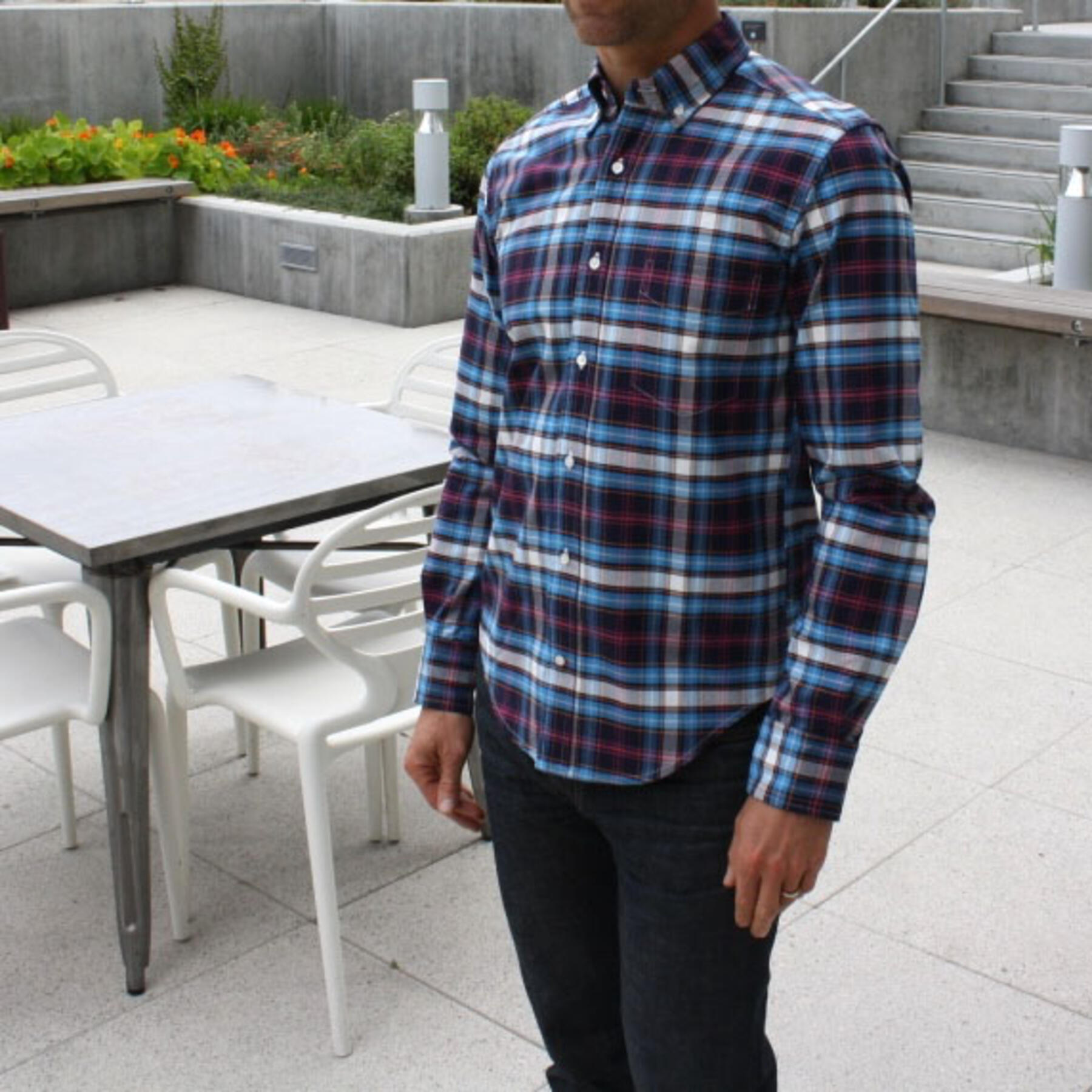 gustin #20 bright plaid oxford