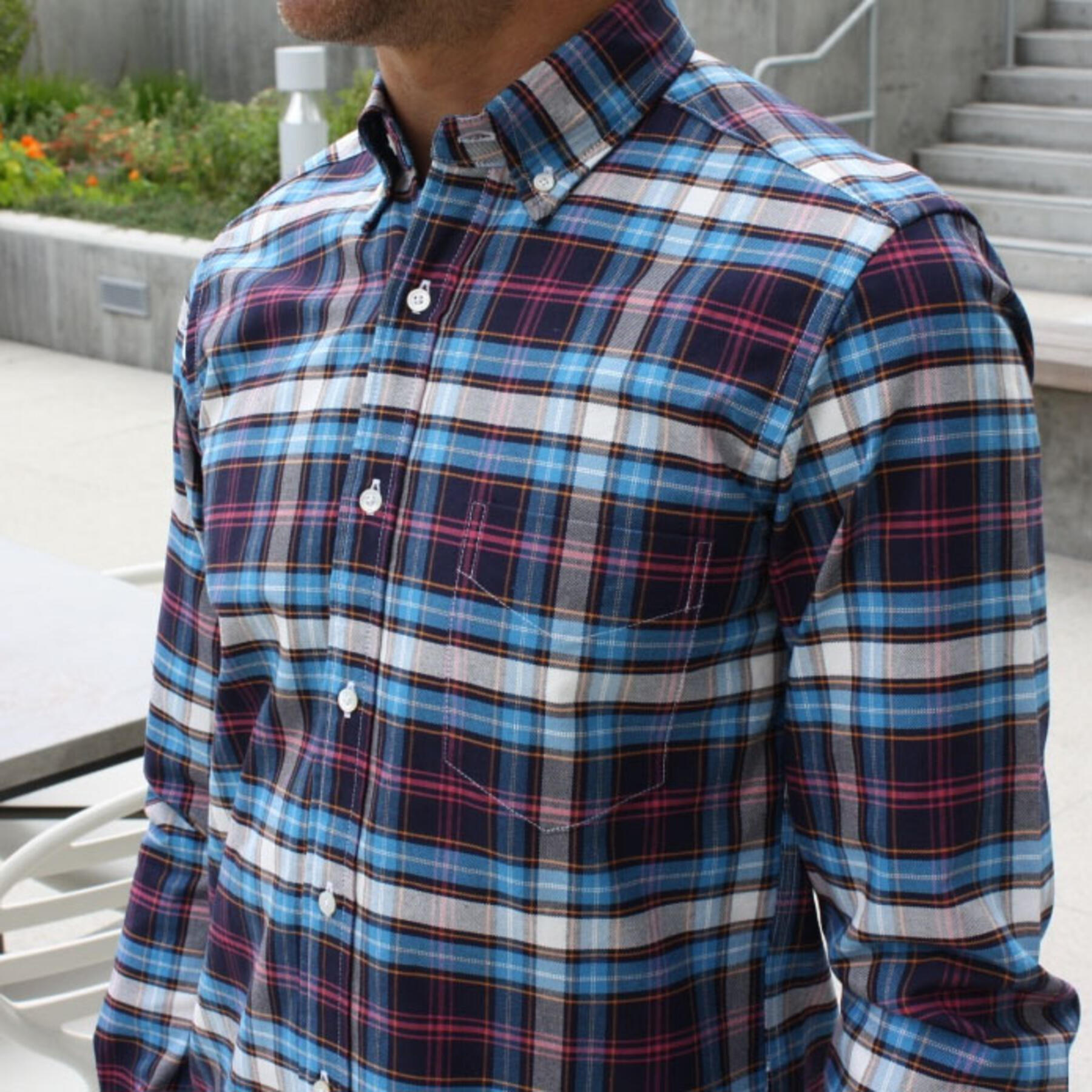 gustin #20 bright plaid oxford