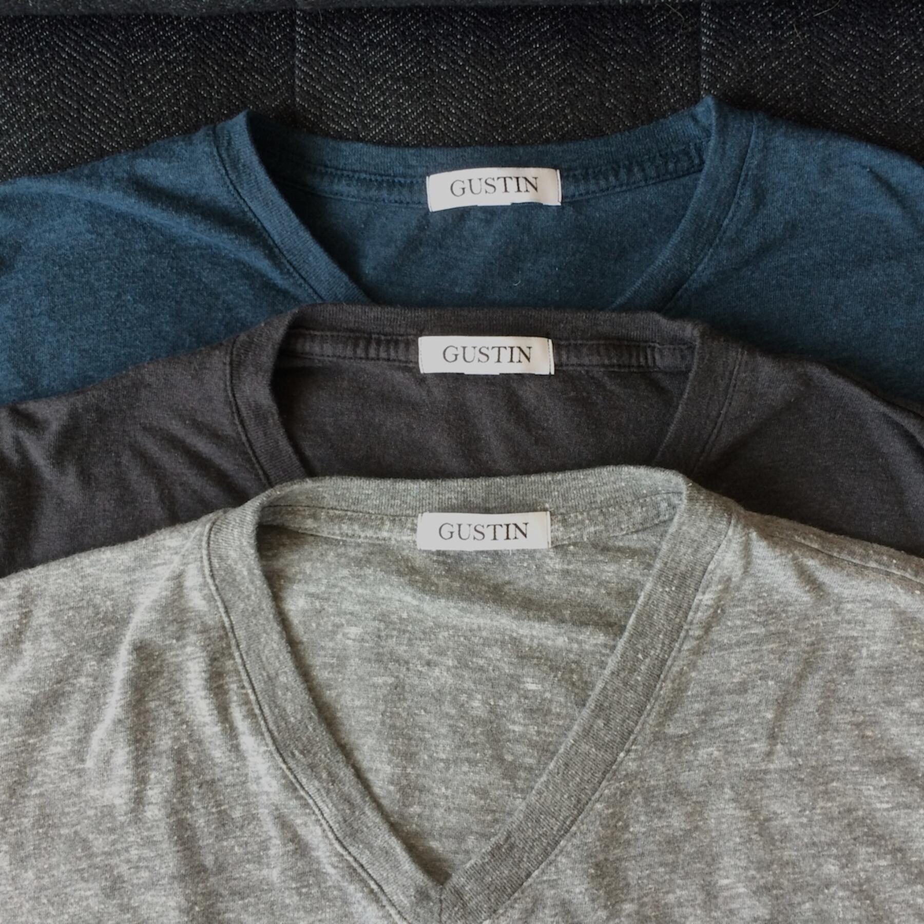 gustin usa v-neck 3 pack (heather grey, coal, sea blue heather)