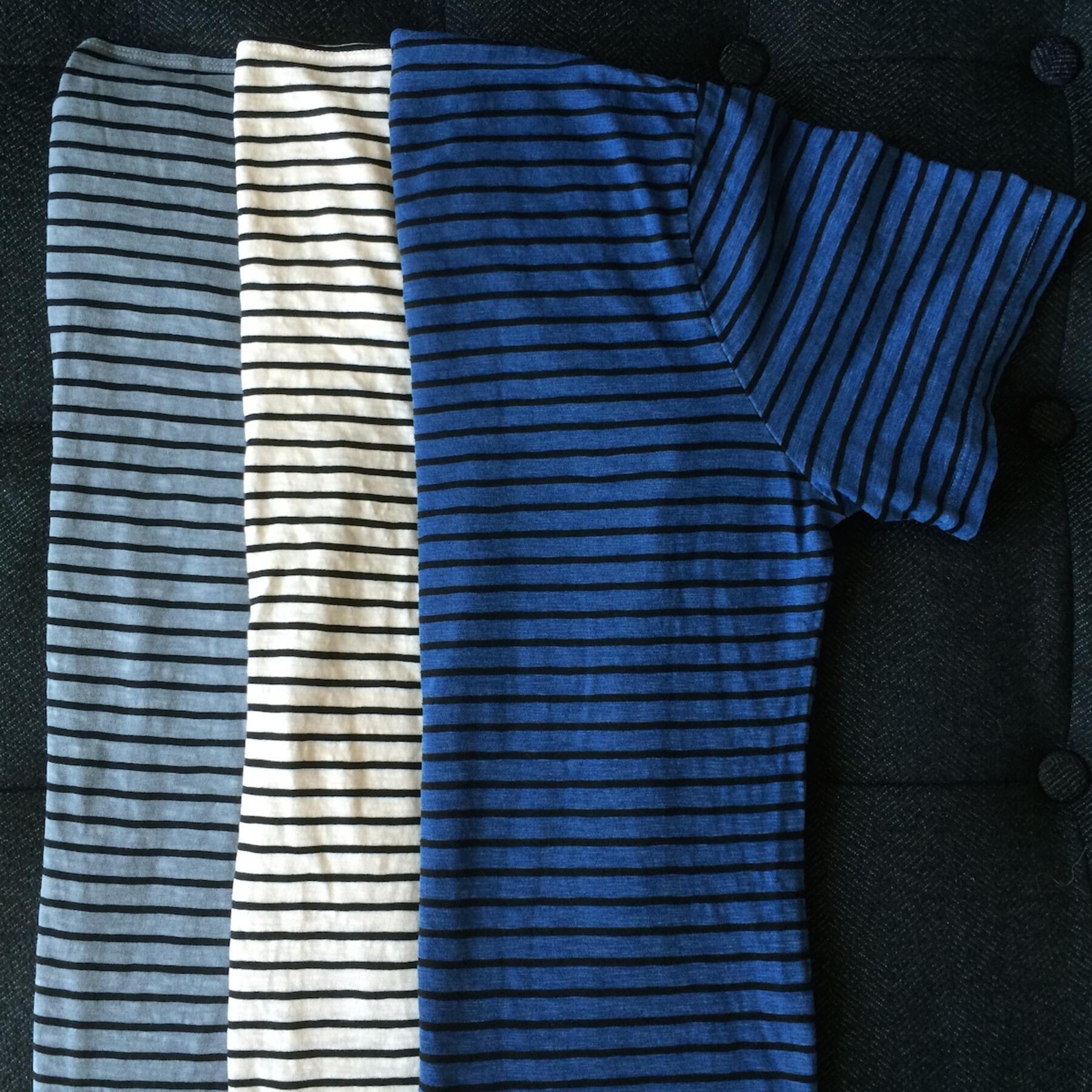 gustin striped t-shirt 3 pack (ivory, aquamarine, faded grey)