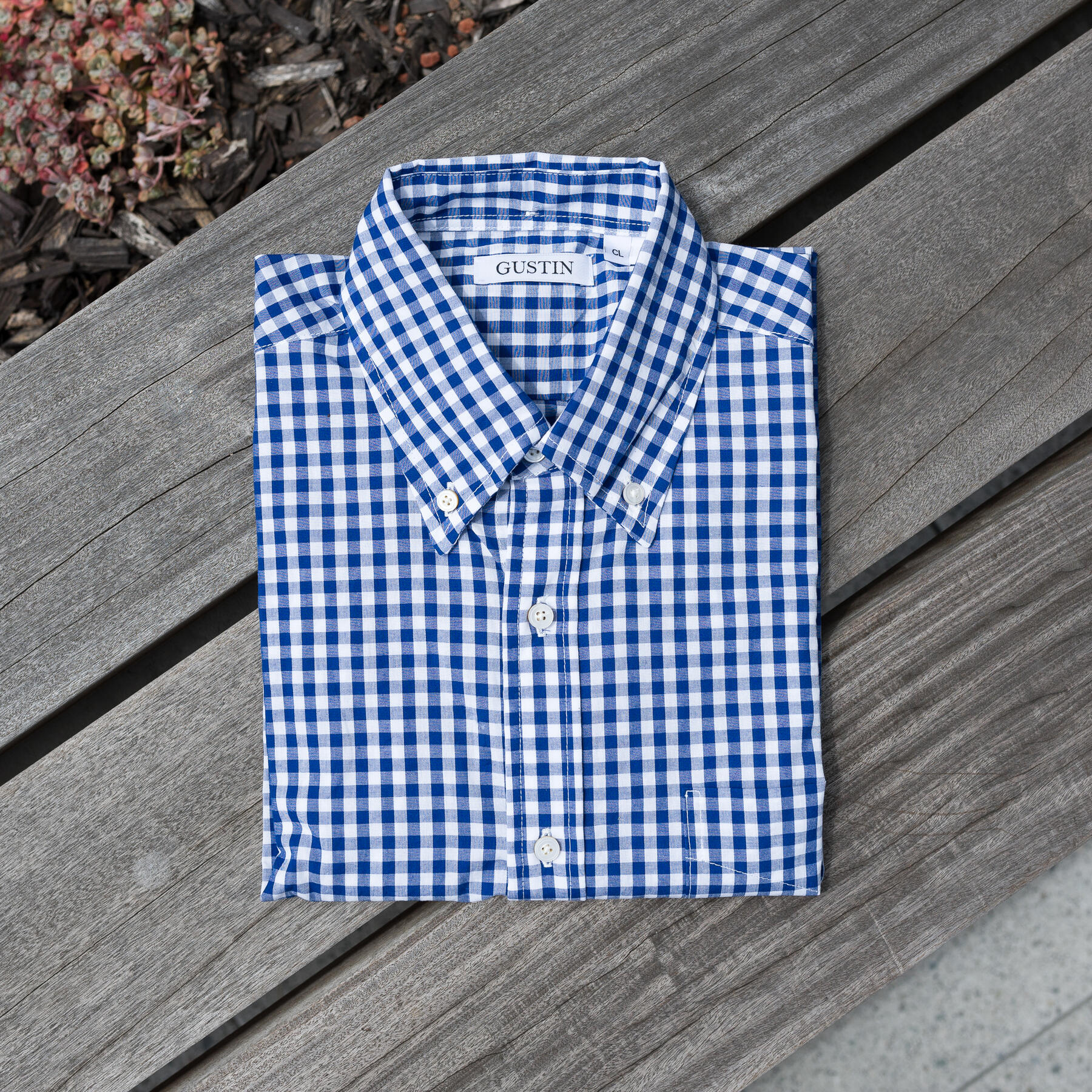 gustin #32 navy gingham