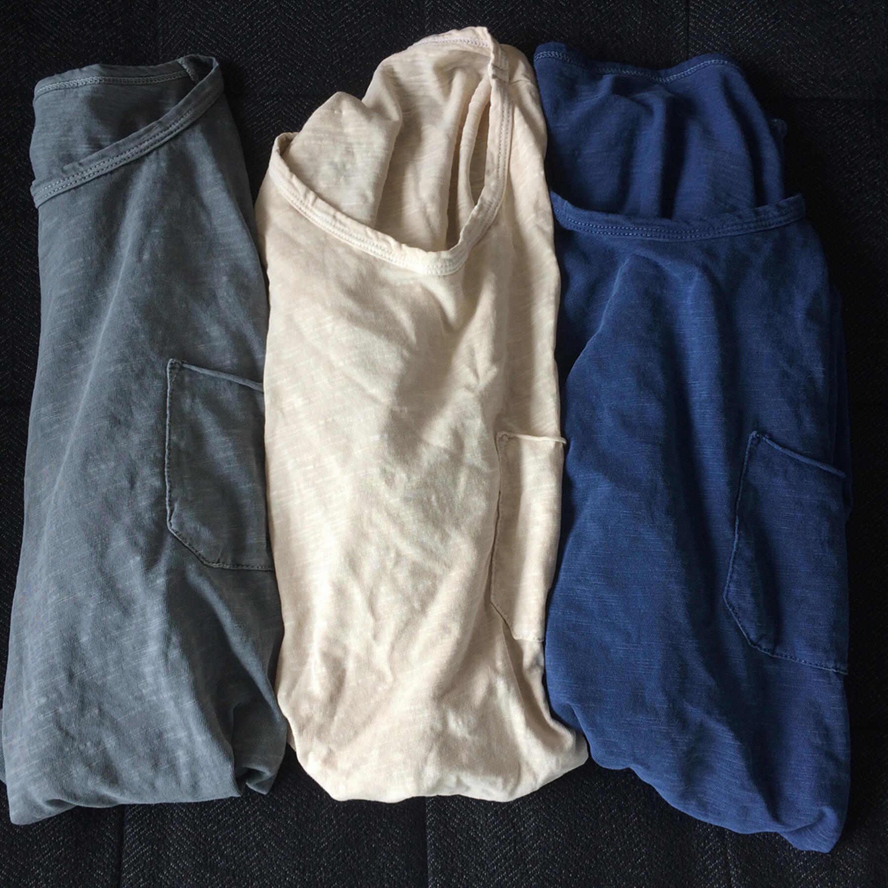 gustin slub pocket t-shirt 3 pack (faded grey, ivory, aquamarine)