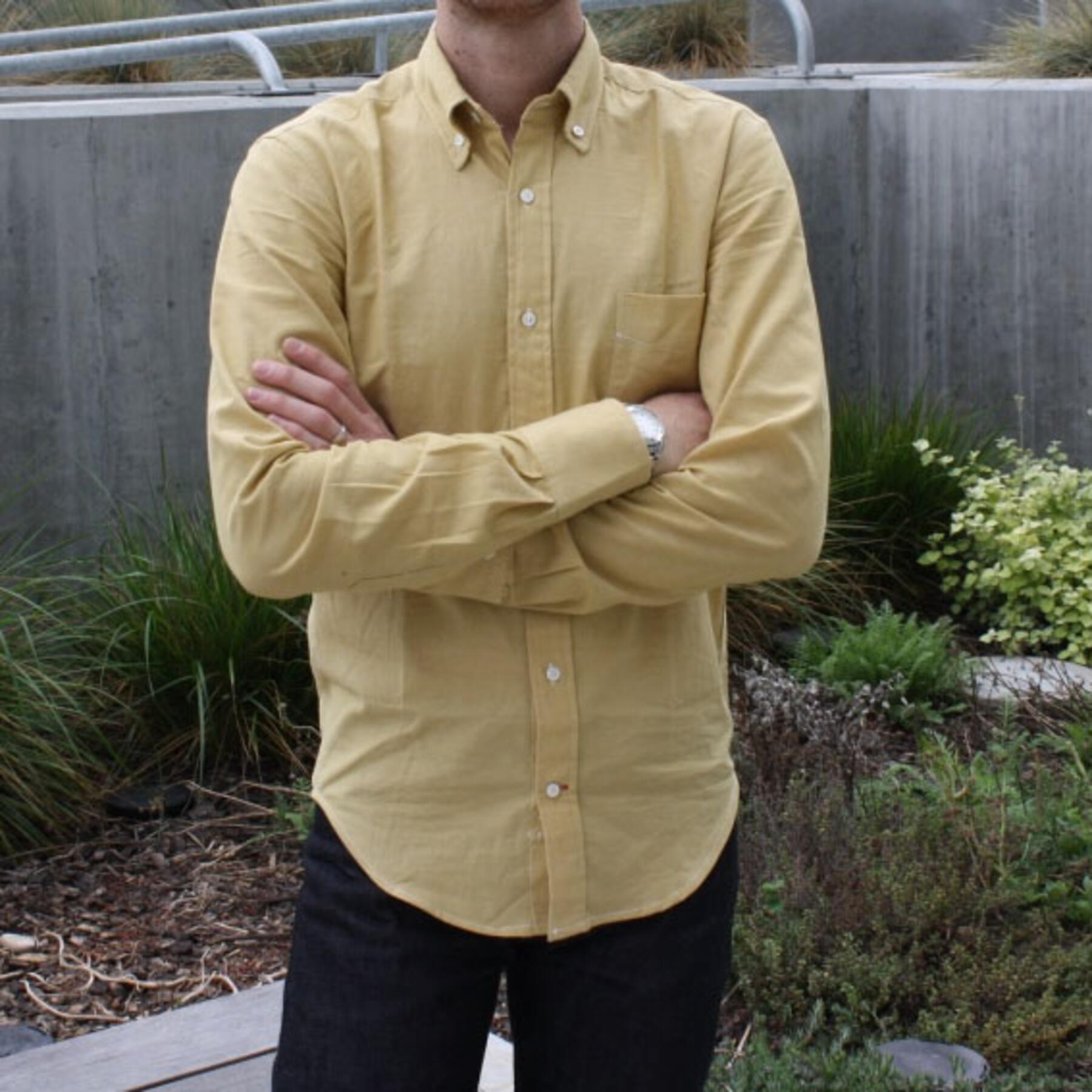 gustin mustard summer chambray