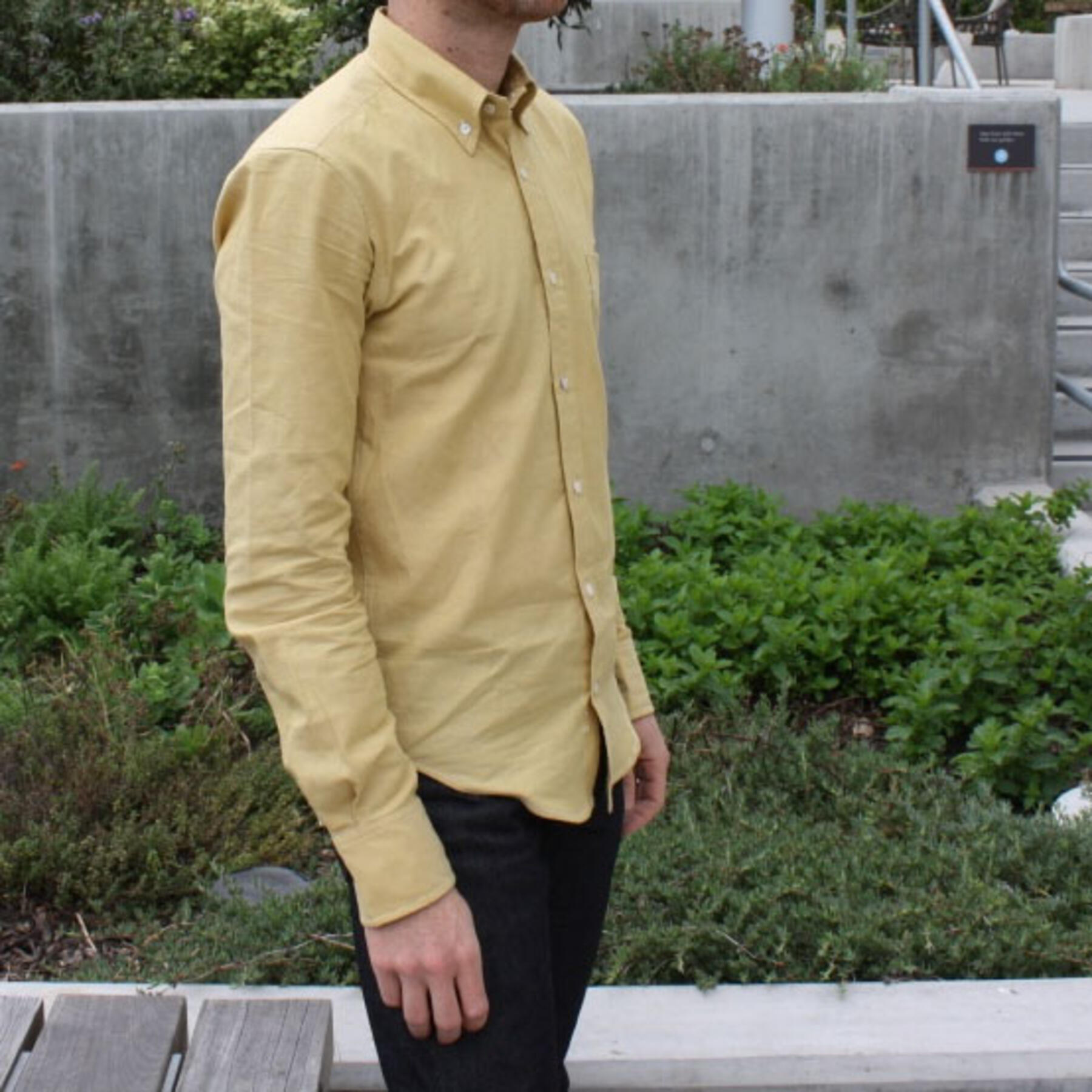 gustin mustard summer chambray