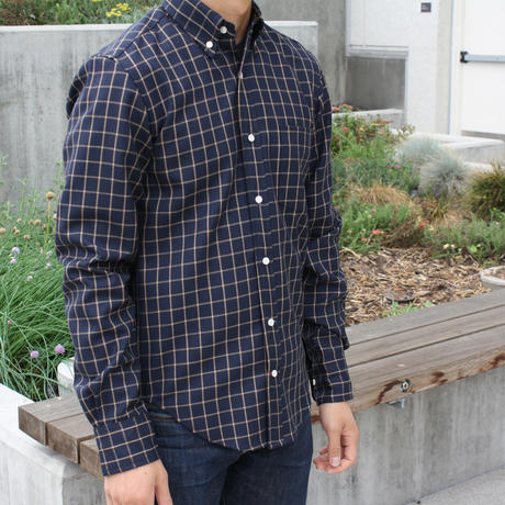 gustin merino wool navy tattersall