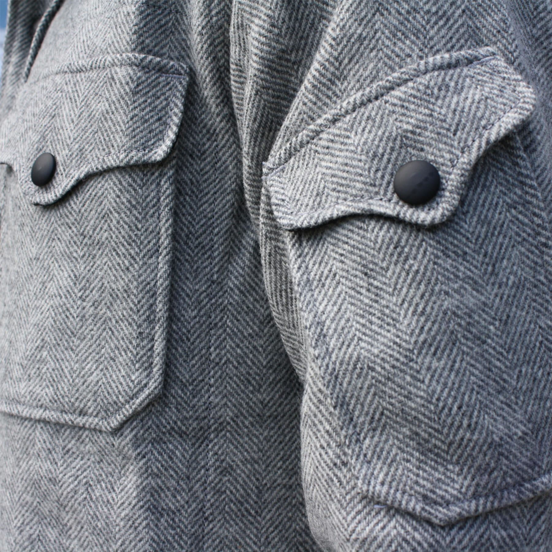 gustin woolrich grey herringbone