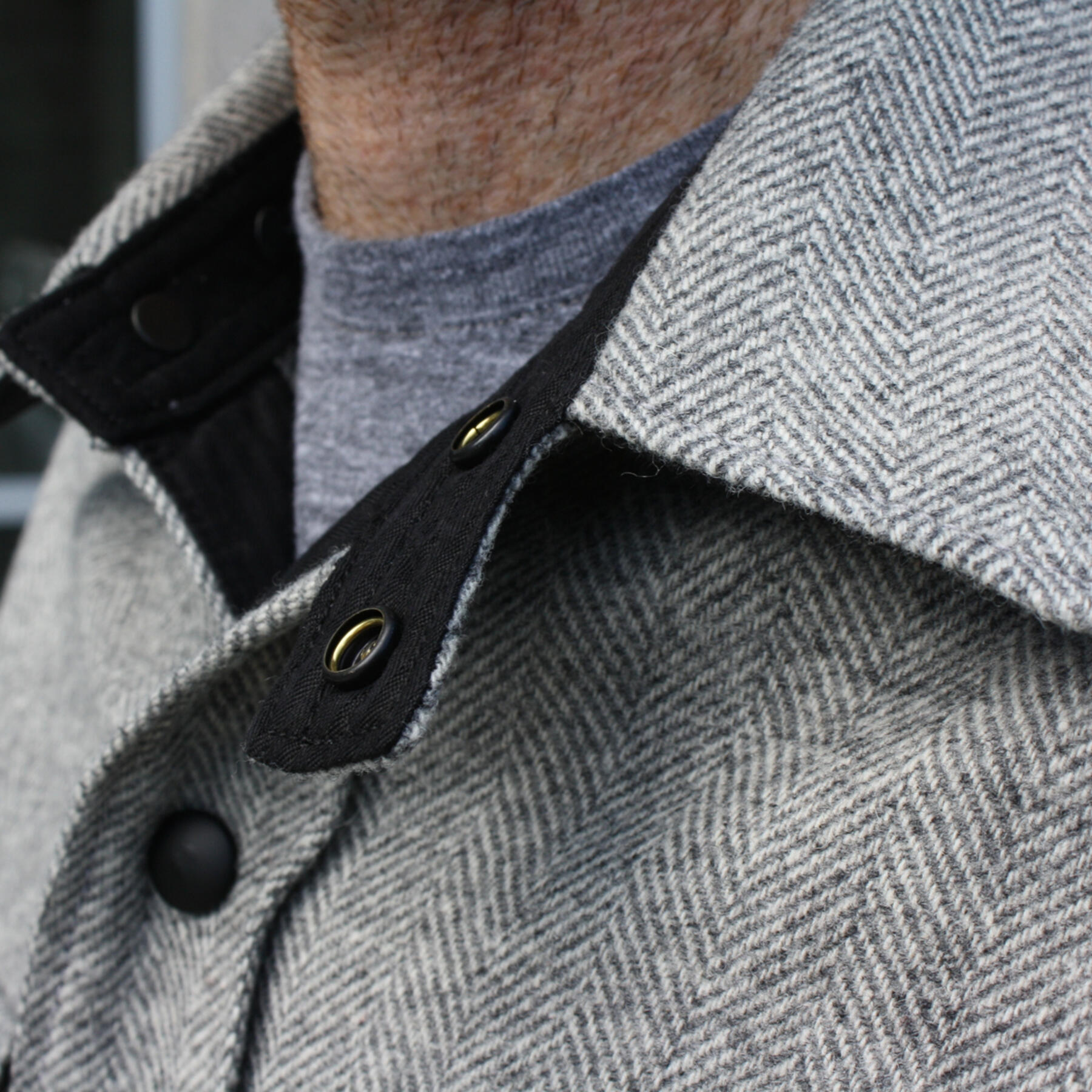 gustin woolrich grey herringbone