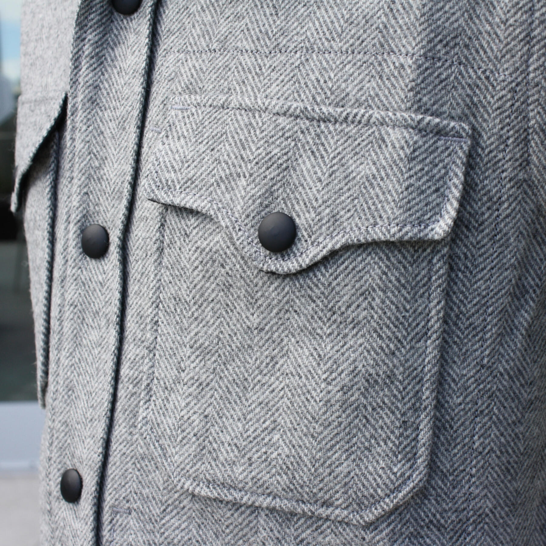 gustin woolrich grey herringbone