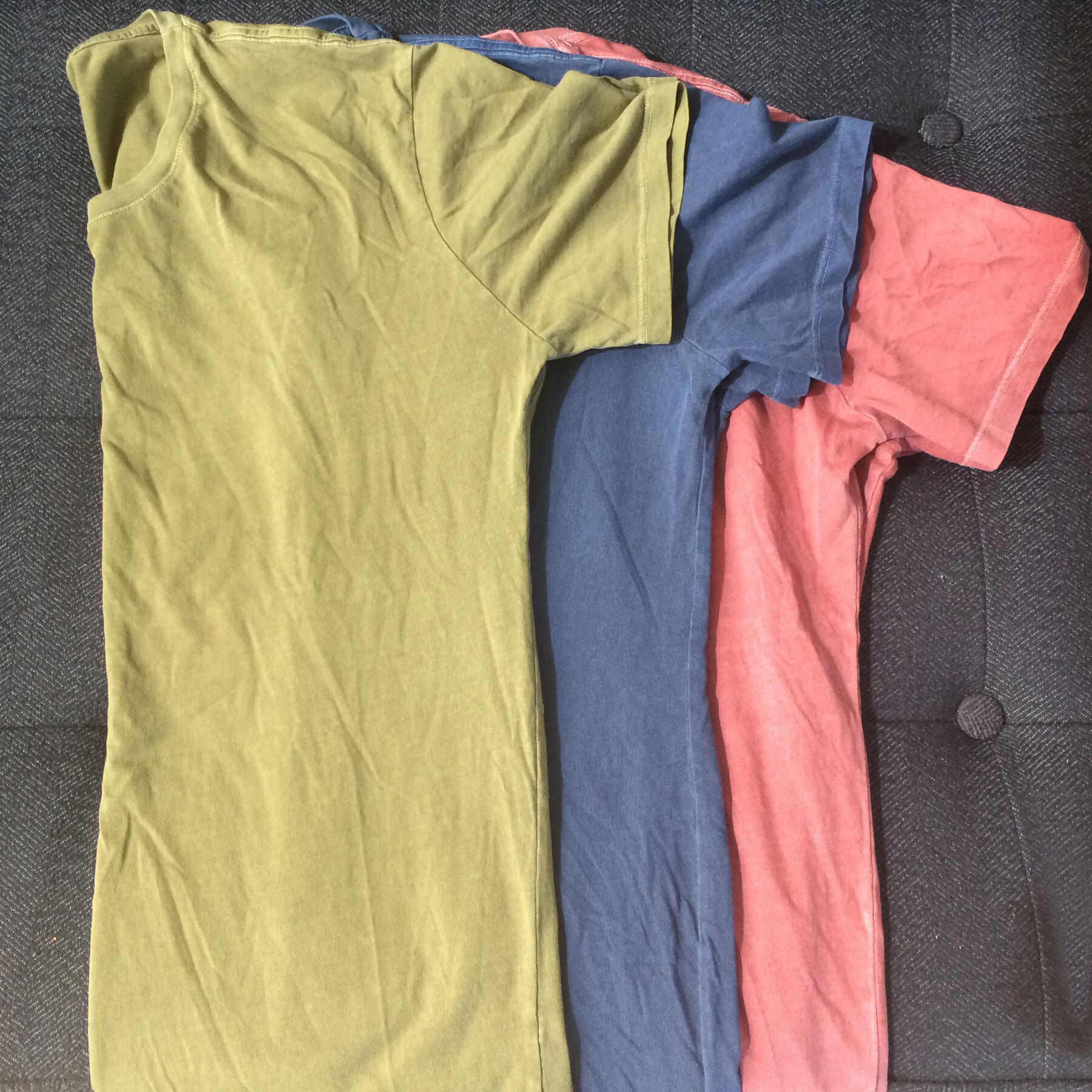 gustin pigment dyed t-shirt 3pk (faded rose, aquamarine, moss)