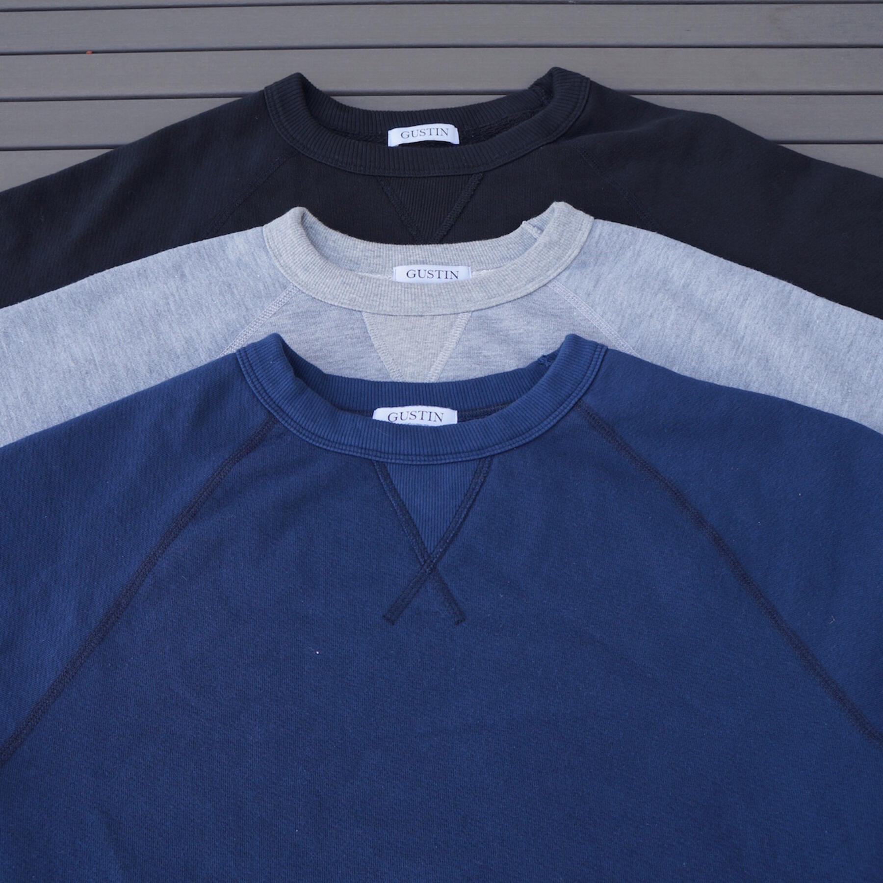 gustin usa sweatshirt 3pk (black, heather grey, navy)