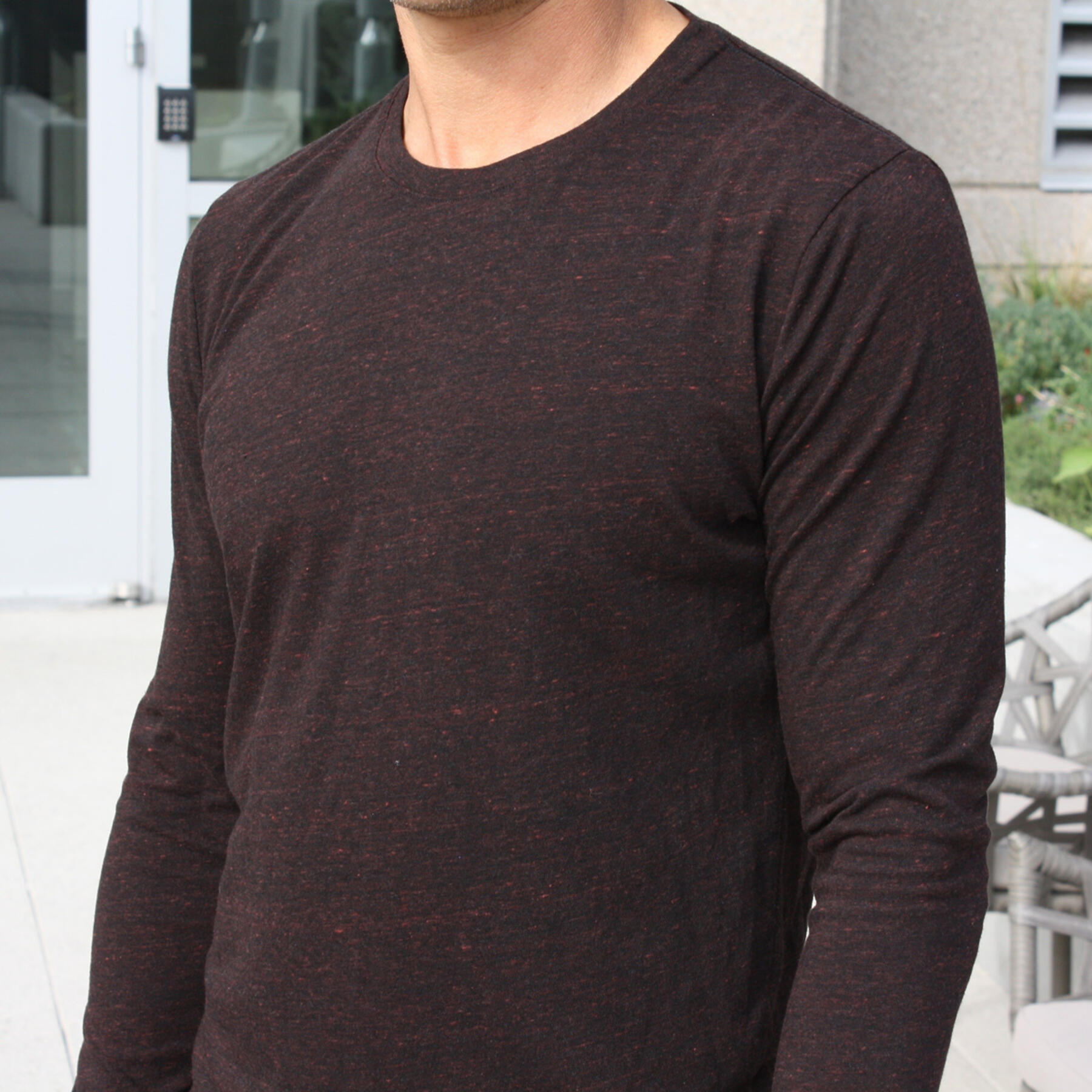 gustin long sleeve t-shirt 2 pack (heather rust, heather bluexblack)
